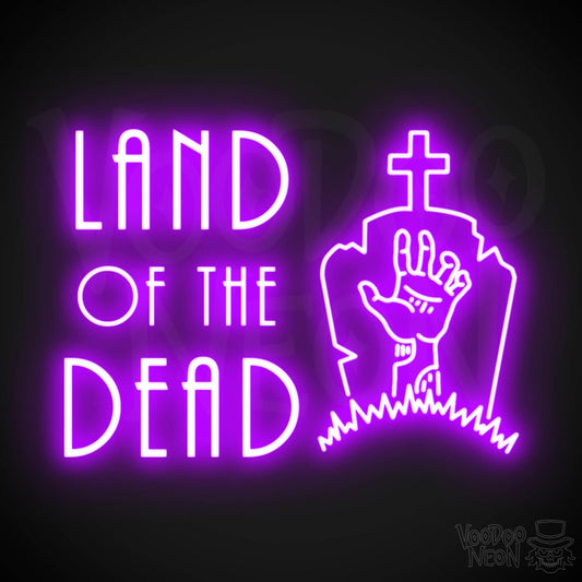 Land Of The Dead Neon Sign - Wall Art - Color Purple