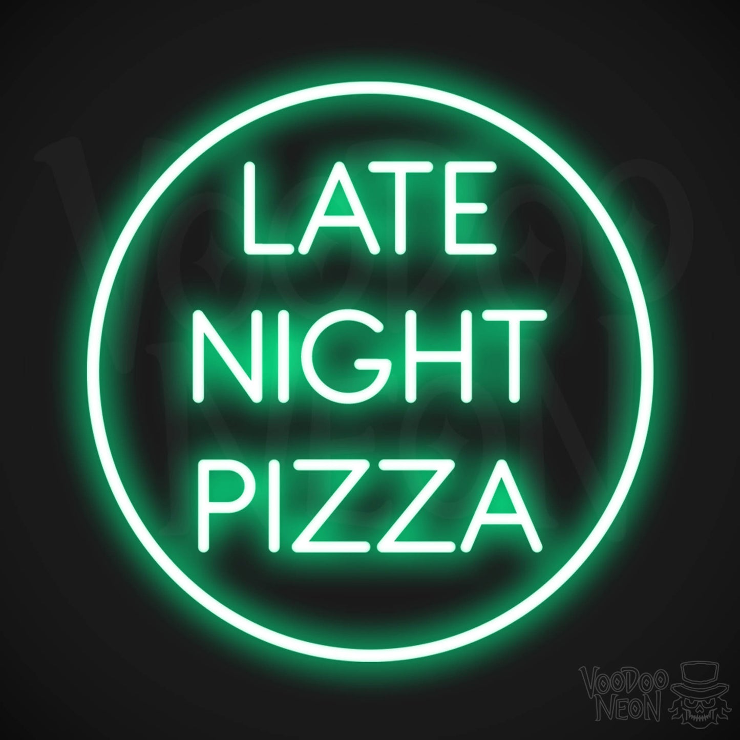 Late Night Pizza LED Neon - Green