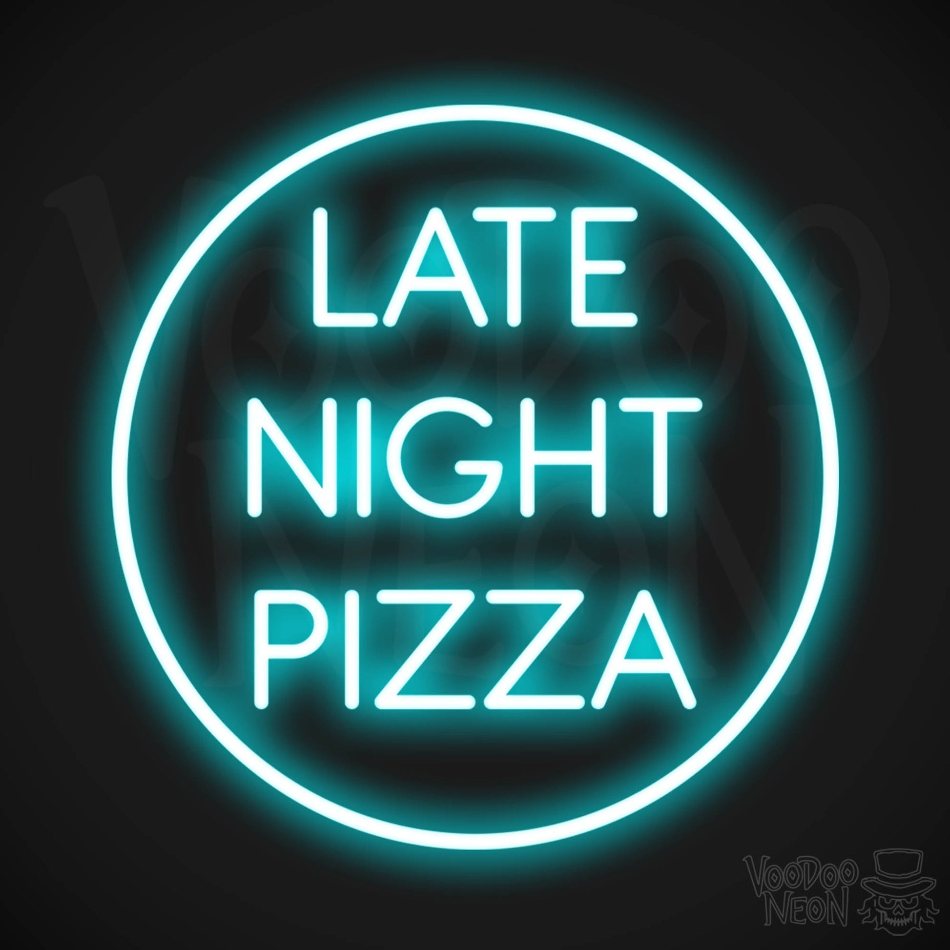 Late Night Pizza LED Neon - Ice Blue