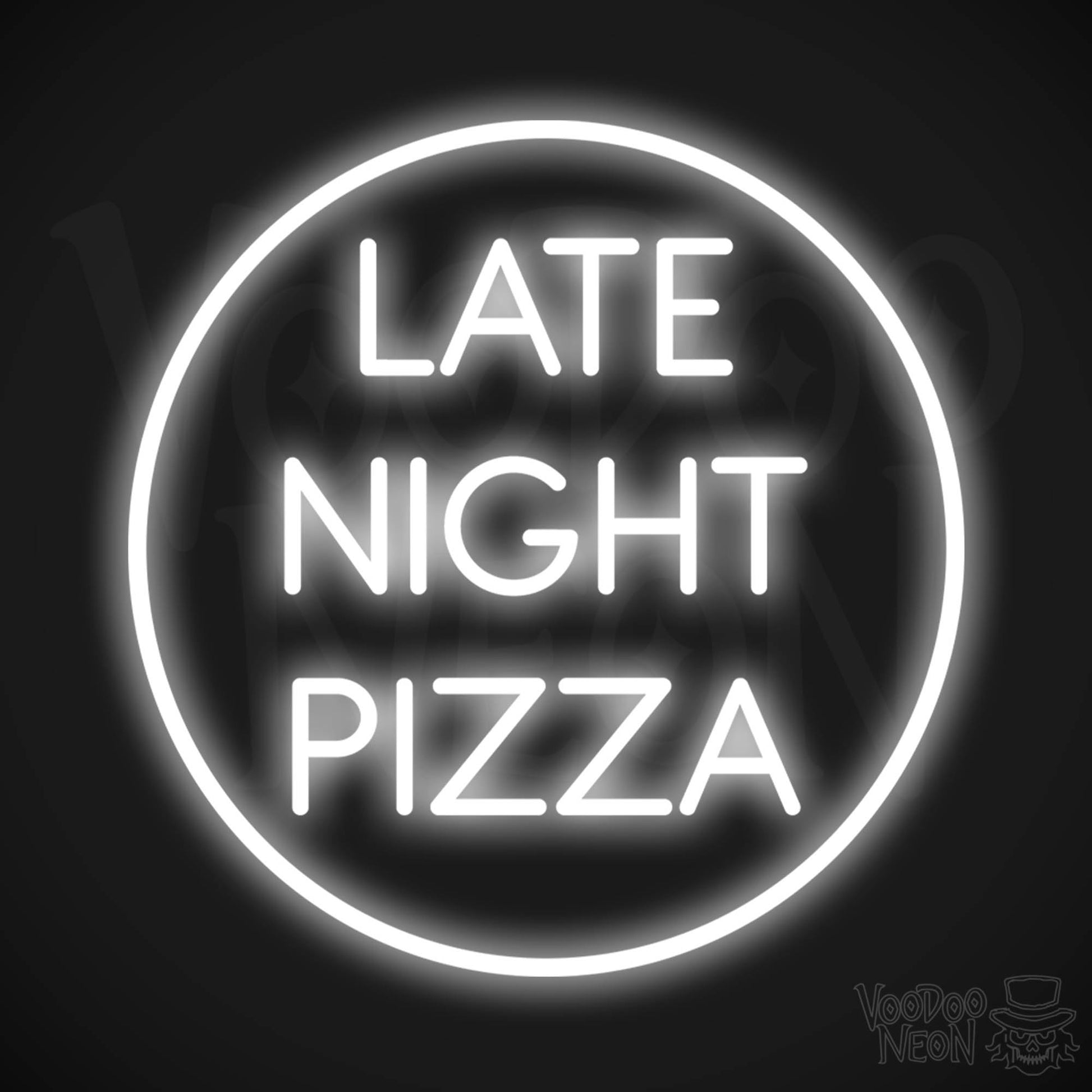 Late Night Pizza LED Neon - White