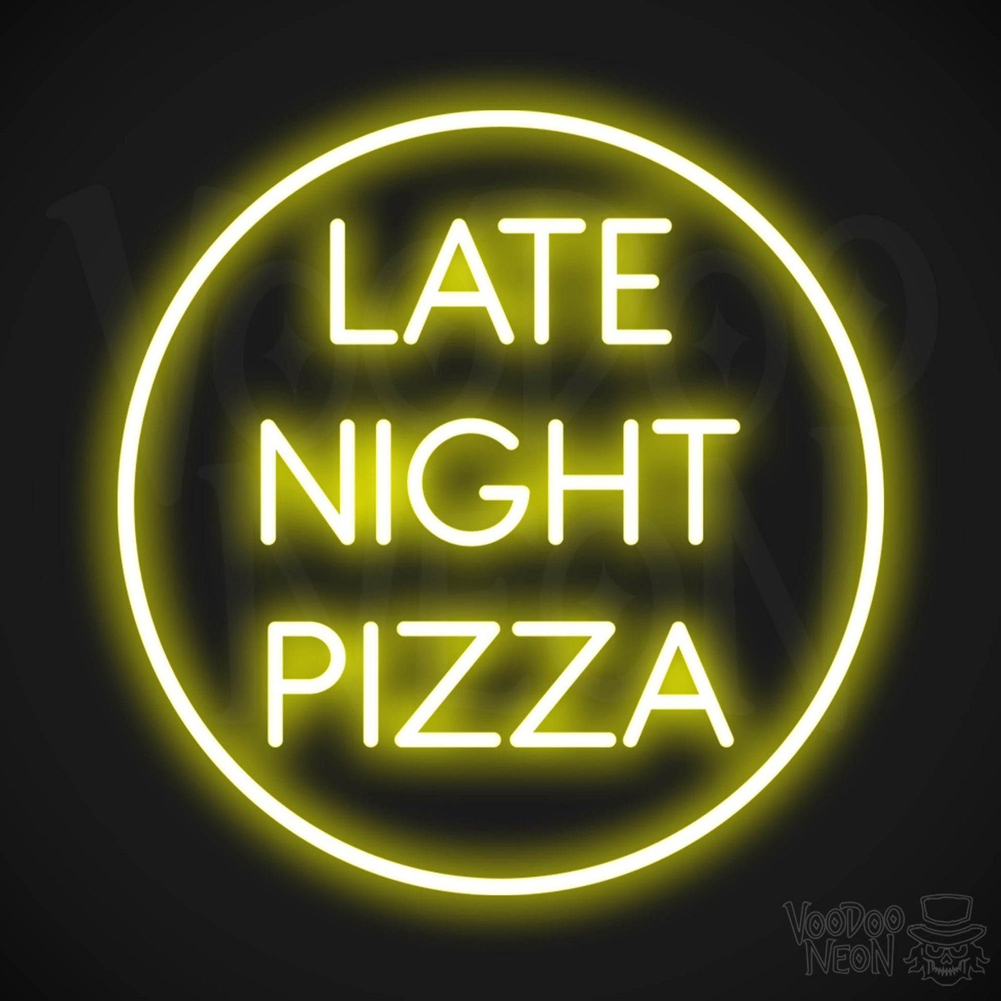 Late Night Pizza LED Neon - Yellow