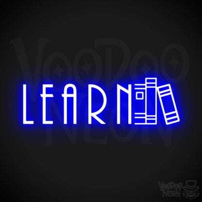 Learn Neon Sign - Neon Learn Sign - Word Sign - Color Dark Blue