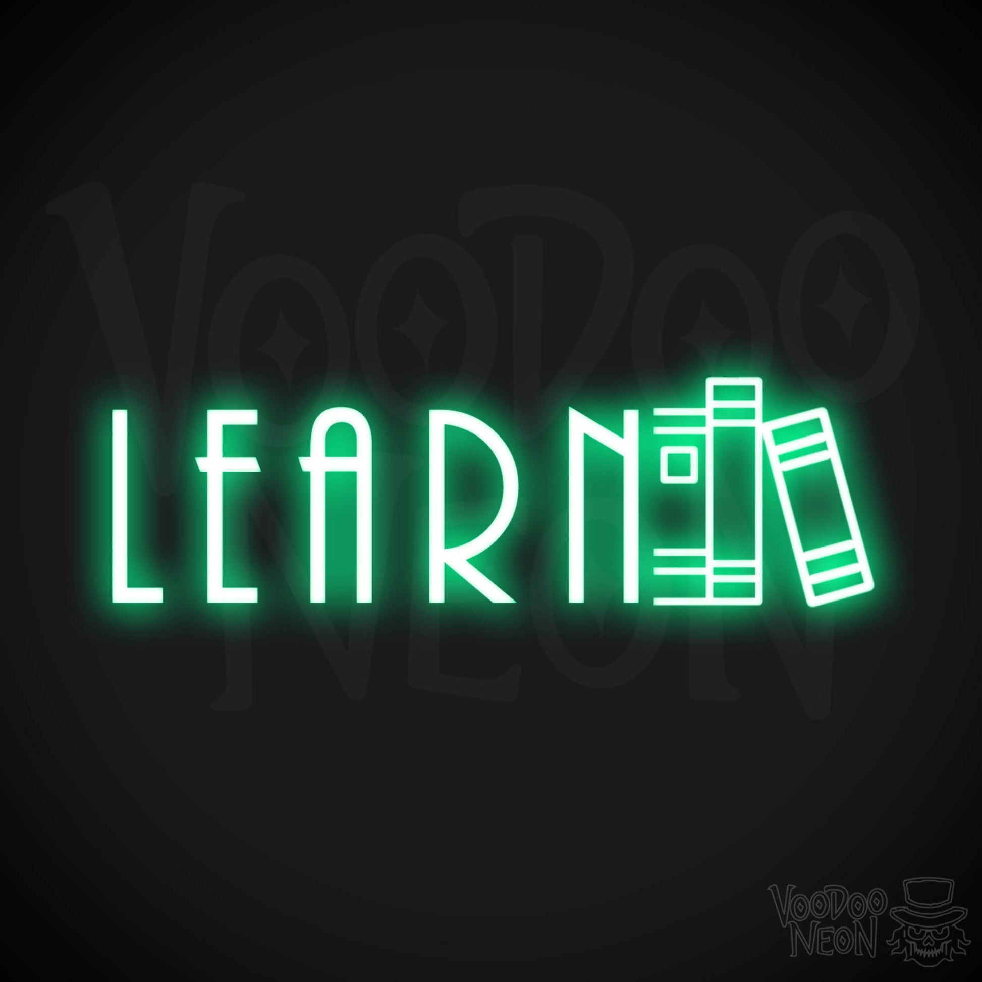 Learn Neon Sign - Neon Learn Sign - Word Sign - Color Green