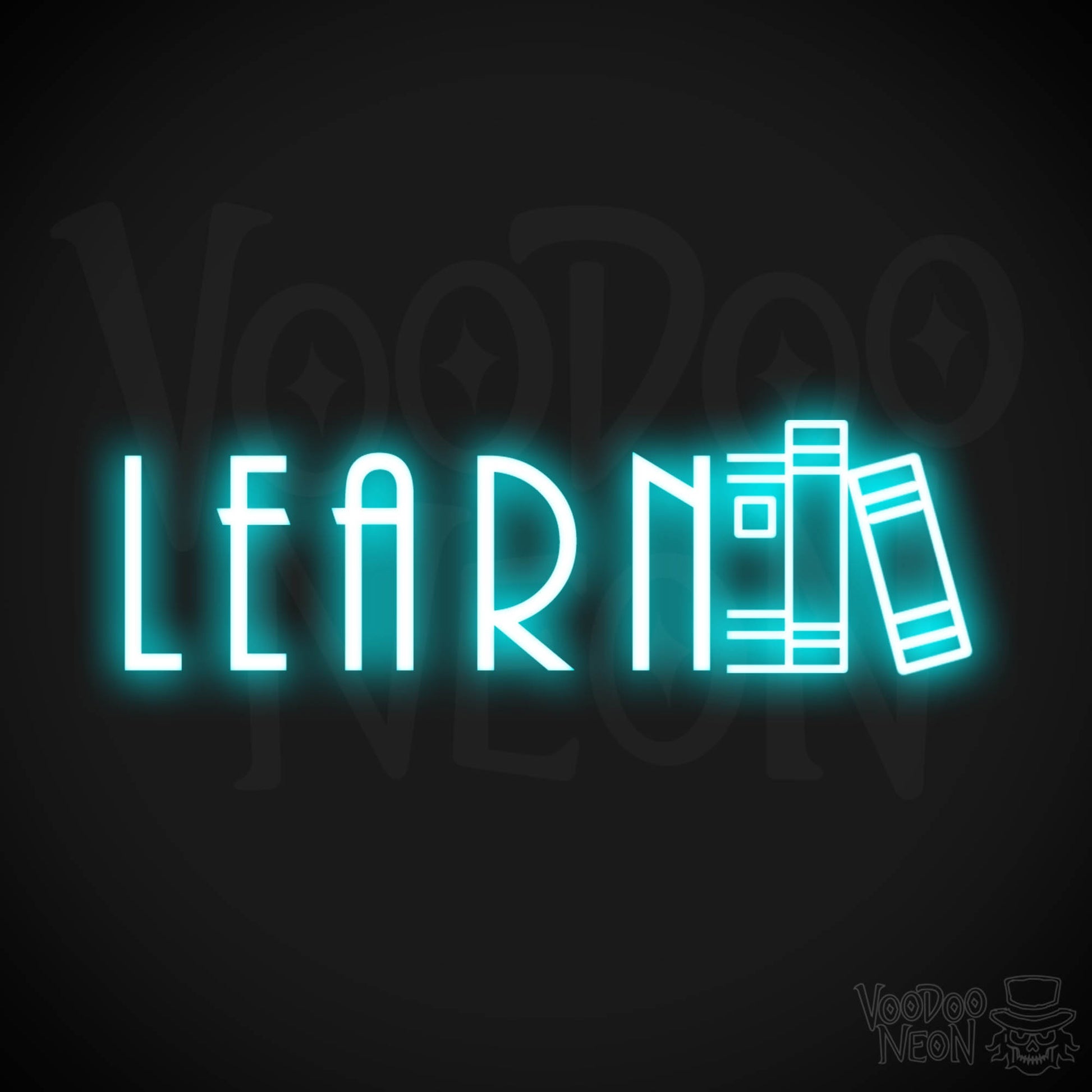 Learn Neon Sign - Neon Learn Sign - Word Sign - Color Ice Blue