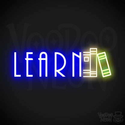 Learn Neon Sign - Neon Learn Sign - Word Sign - Color Multi-Color