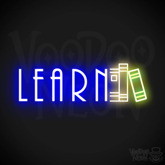 Learn Neon Sign - Neon Learn Sign - Word Sign - Color Multi-Color