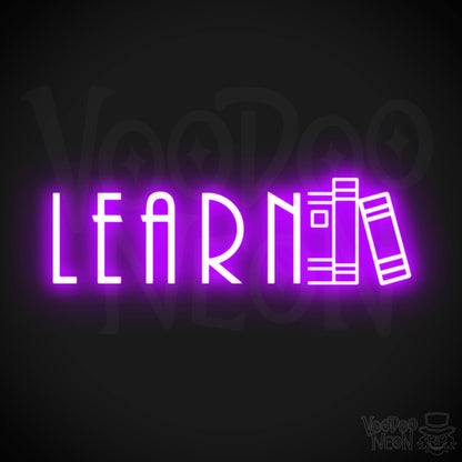 Learn Neon Sign - Neon Learn Sign - Word Sign - Color Purple