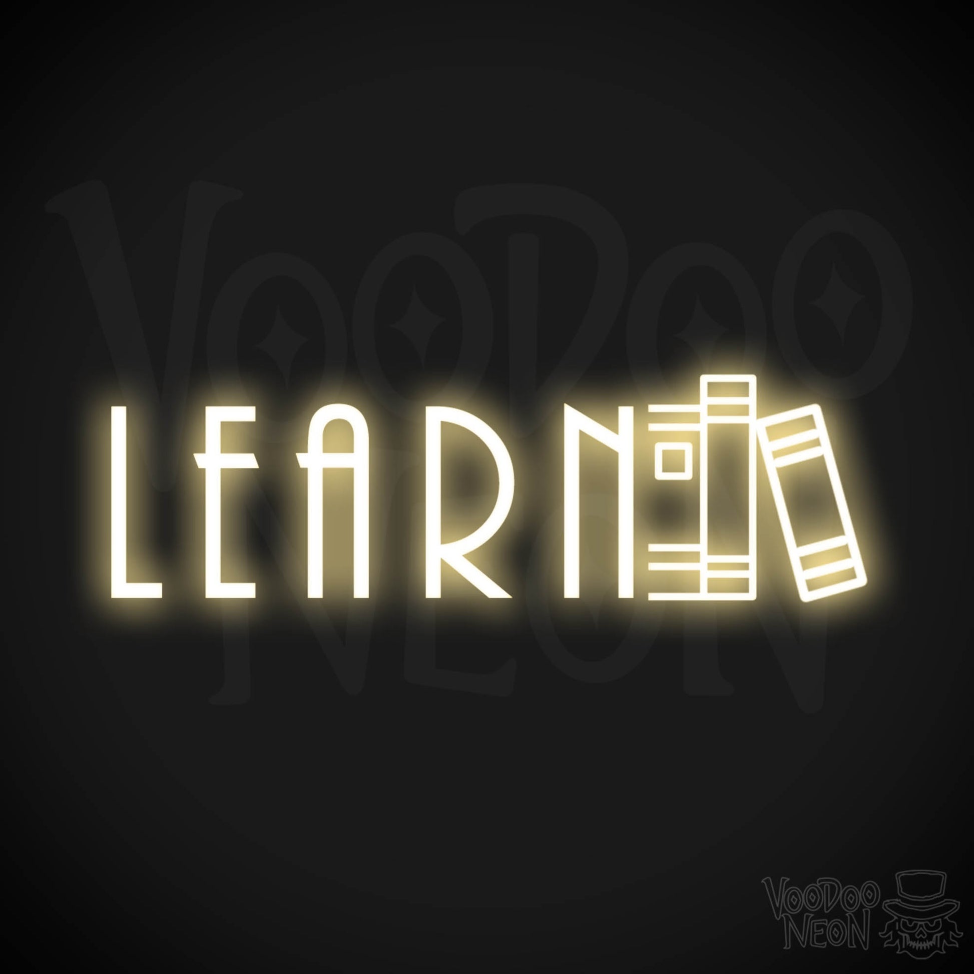 Learn Neon Sign - Neon Learn Sign - Word Sign - Color Warm White