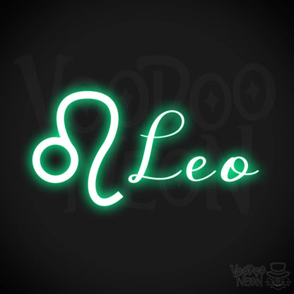 Leo Neon Sign - Neon Leo Sign - Leo Symbol - Neon Wall Art - Color Green