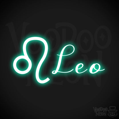 Leo Neon Sign - Neon Leo Sign - Leo Symbol - Neon Wall Art - Color Light Green