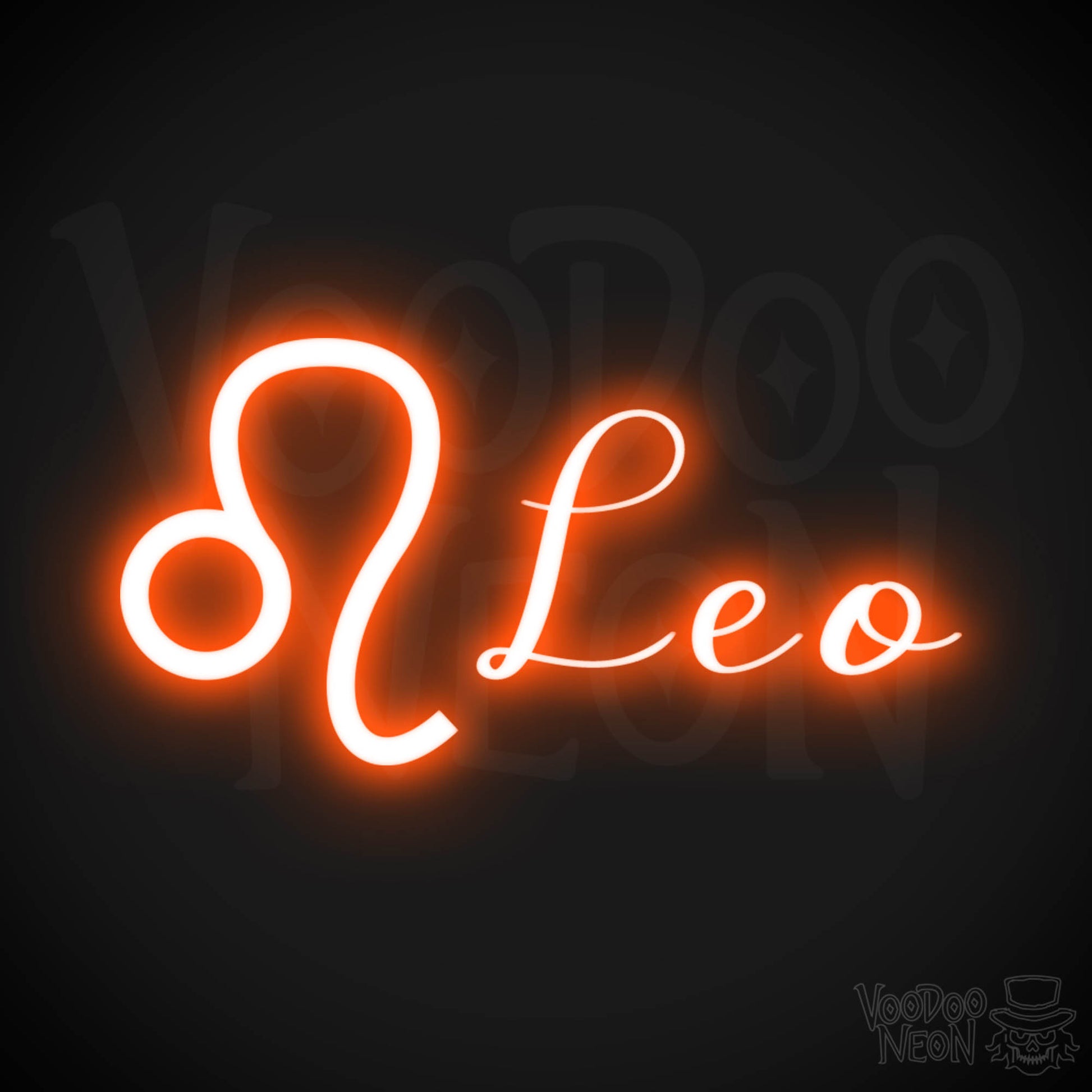 Leo Neon Sign - Neon Leo Sign - Leo Symbol - Neon Wall Art - Color Orange