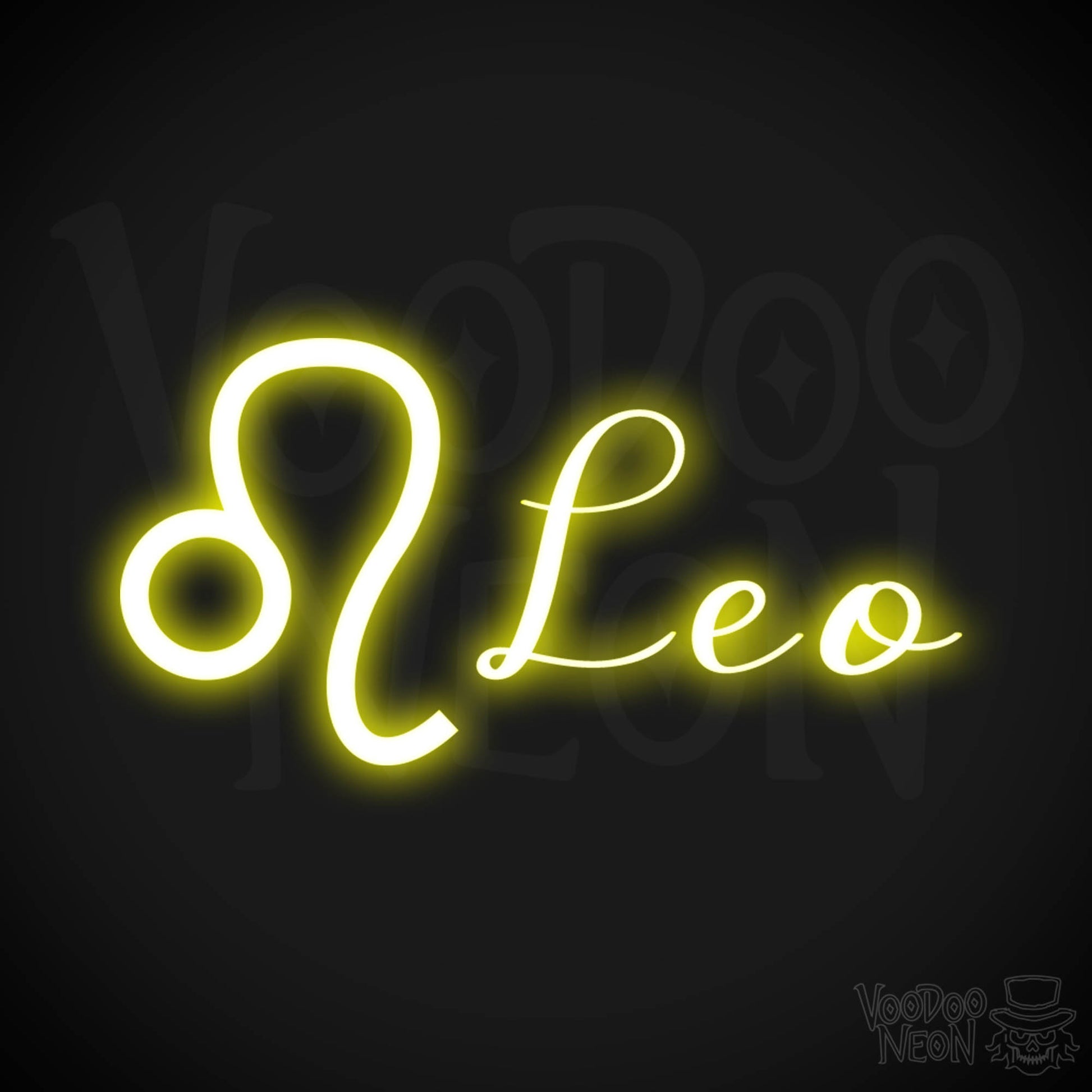 Leo Neon Sign - Neon Leo Sign - Leo Symbol - Neon Wall Art - Color Yellow