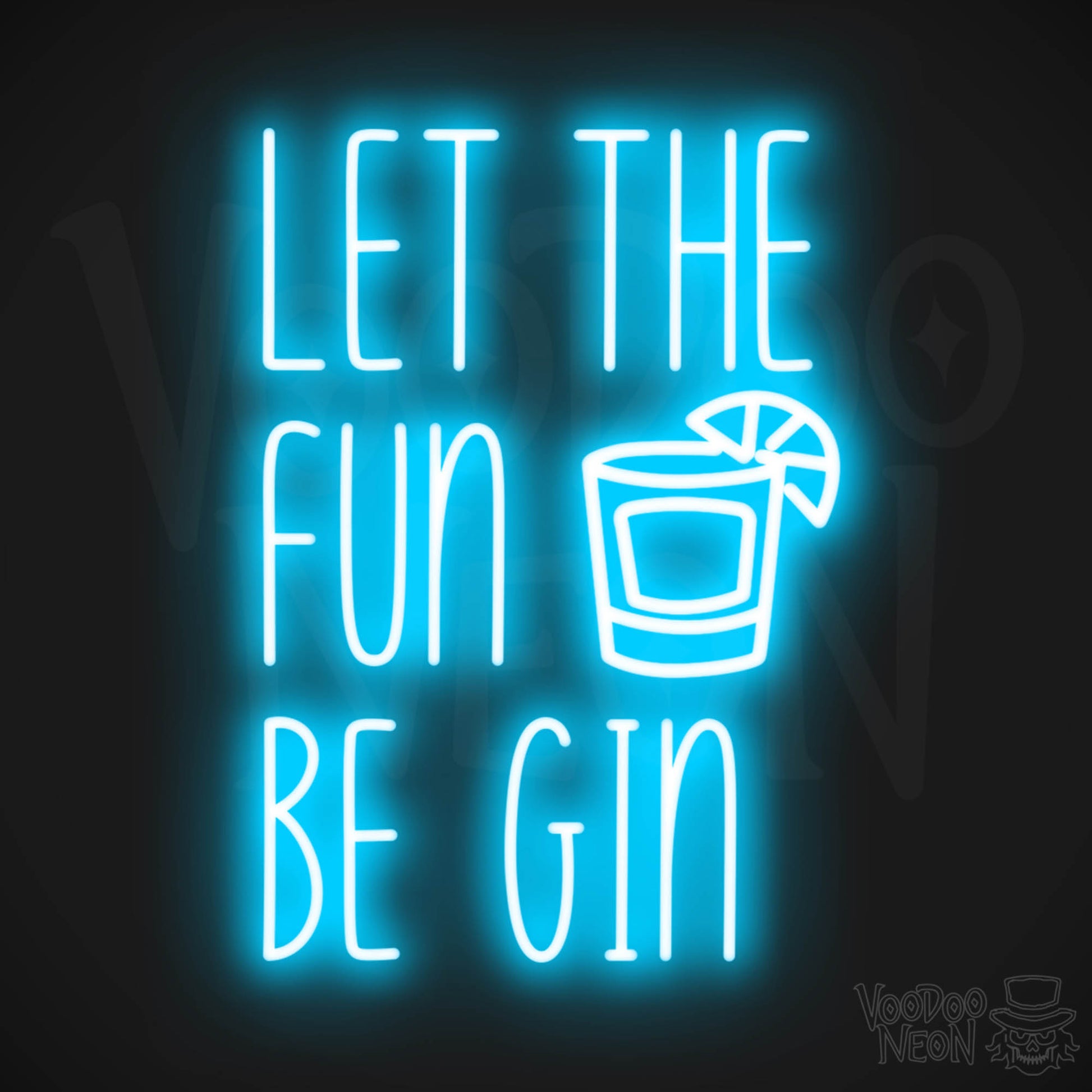 Let The Fun Be Gin LED Neon - Dark Blue