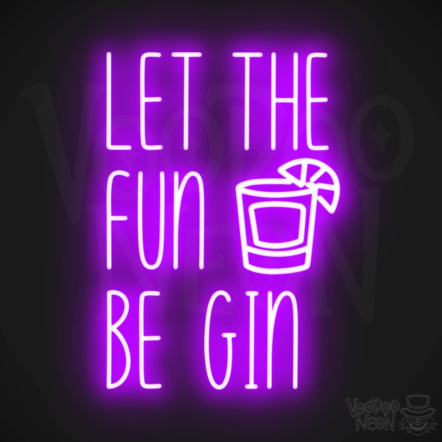 Let The Fun Be Gin LED Neon - Purple