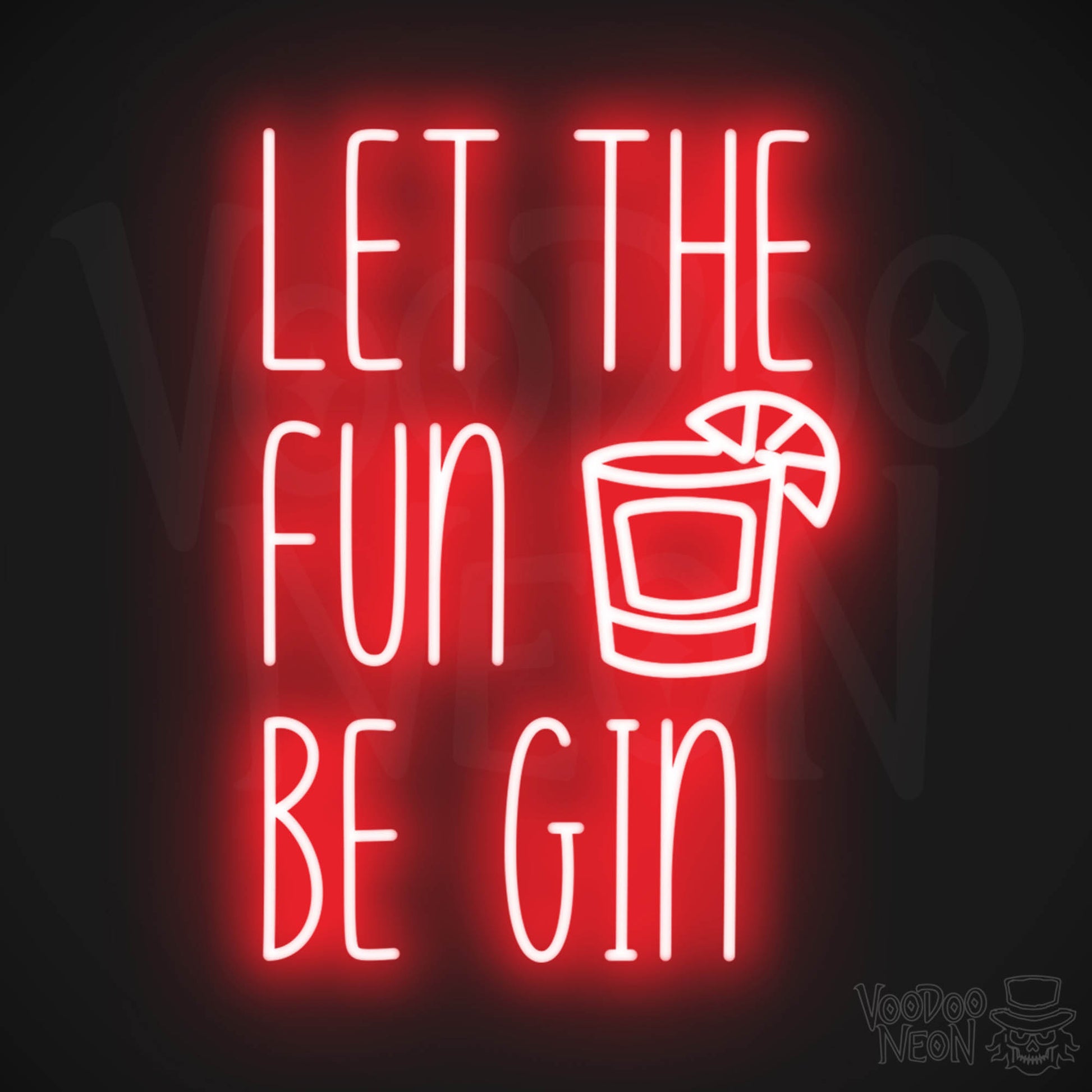 Let The Fun Be Gin LED Neon - Red