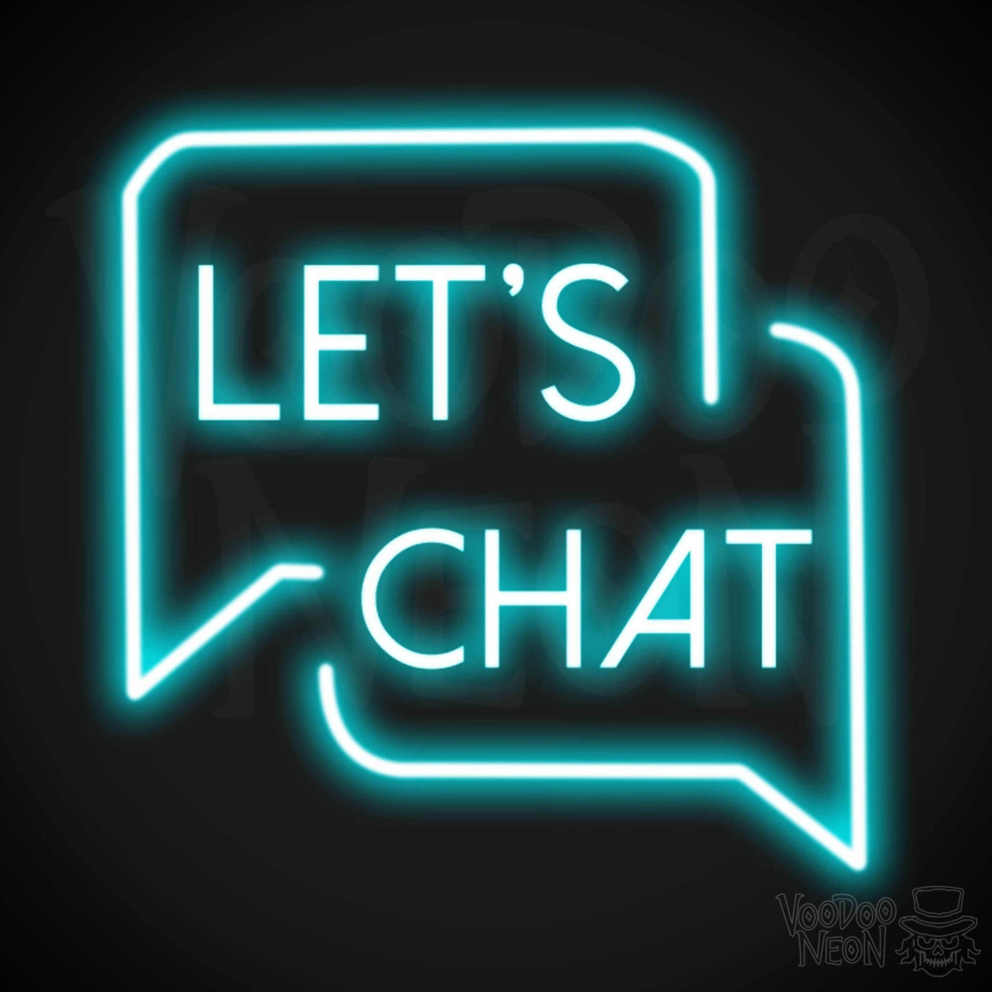 Lets Chat Neon Sign - Neon Lets Chat Sign - Color Ice Blue