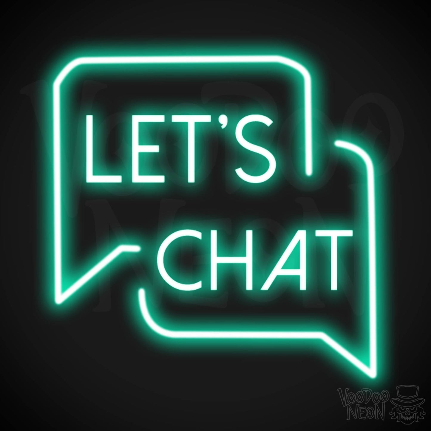 Lets Chat Neon Sign - Neon Lets Chat Sign - Color Light Green