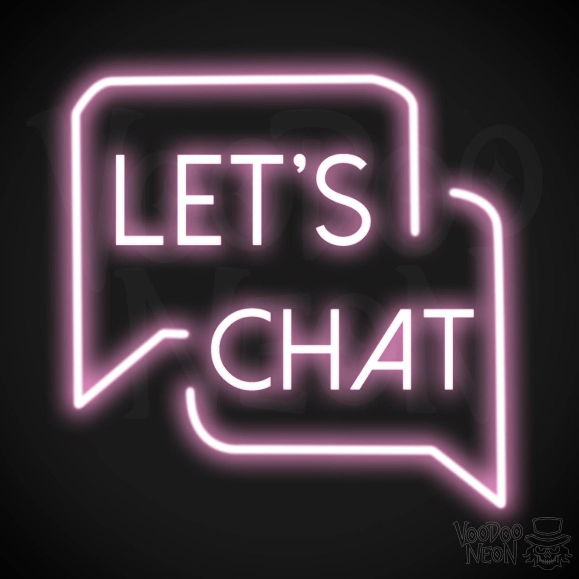 Lets Chat Neon Sign - Neon Lets Chat Sign - Color Light Pink