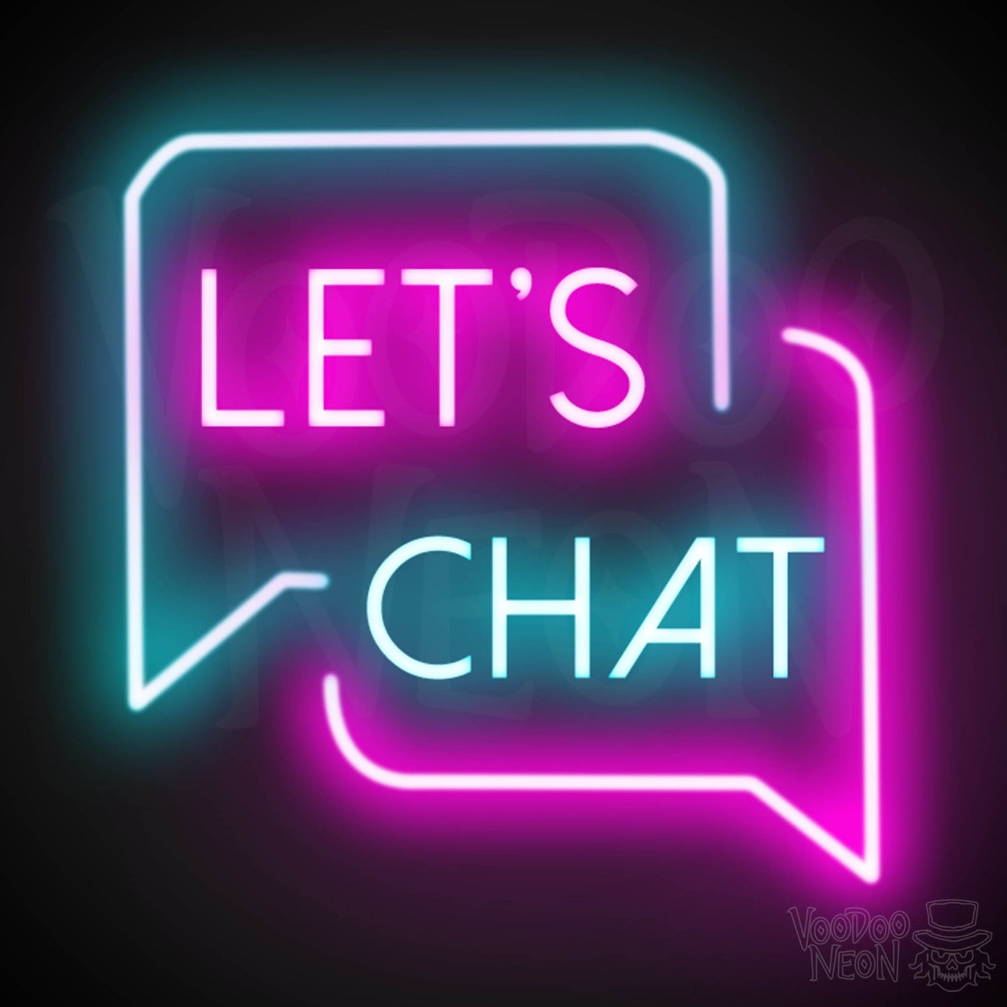 Lets Chat Neon Sign - Neon Lets Chat Sign - Color Multi-Color