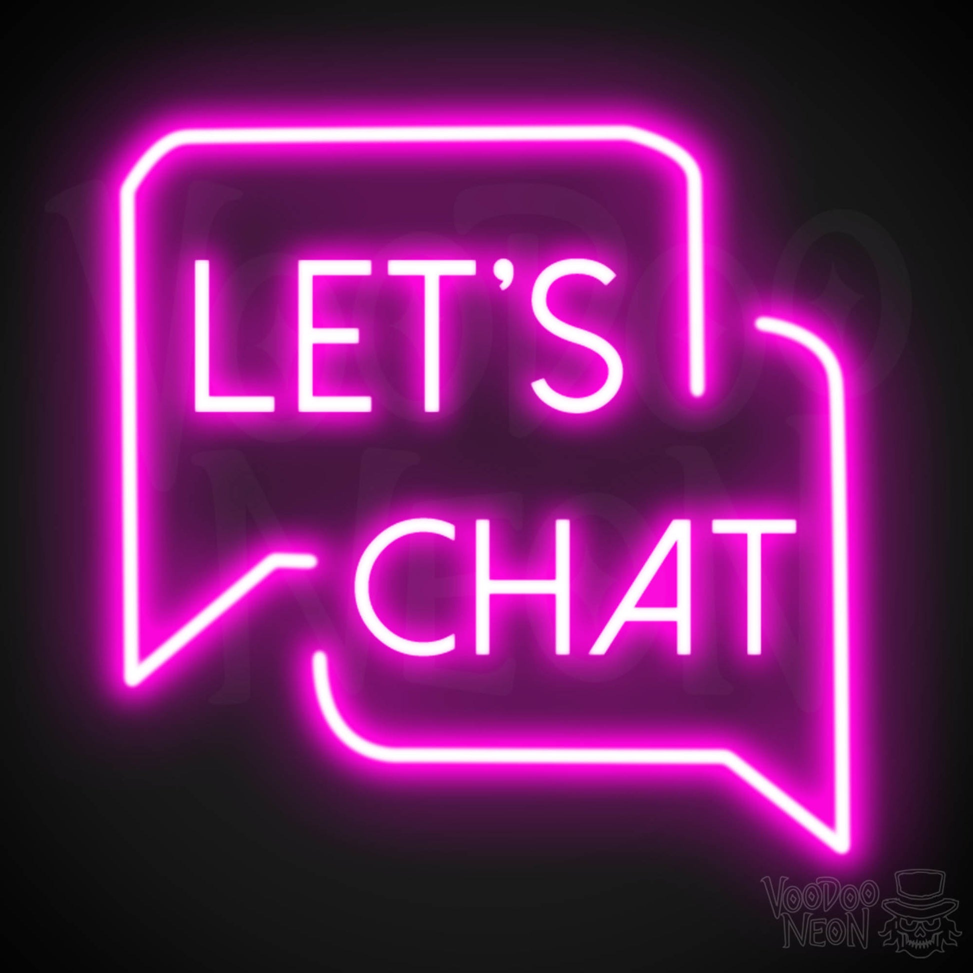 Lets Chat Neon Sign - Neon Lets Chat Sign - Color Pink