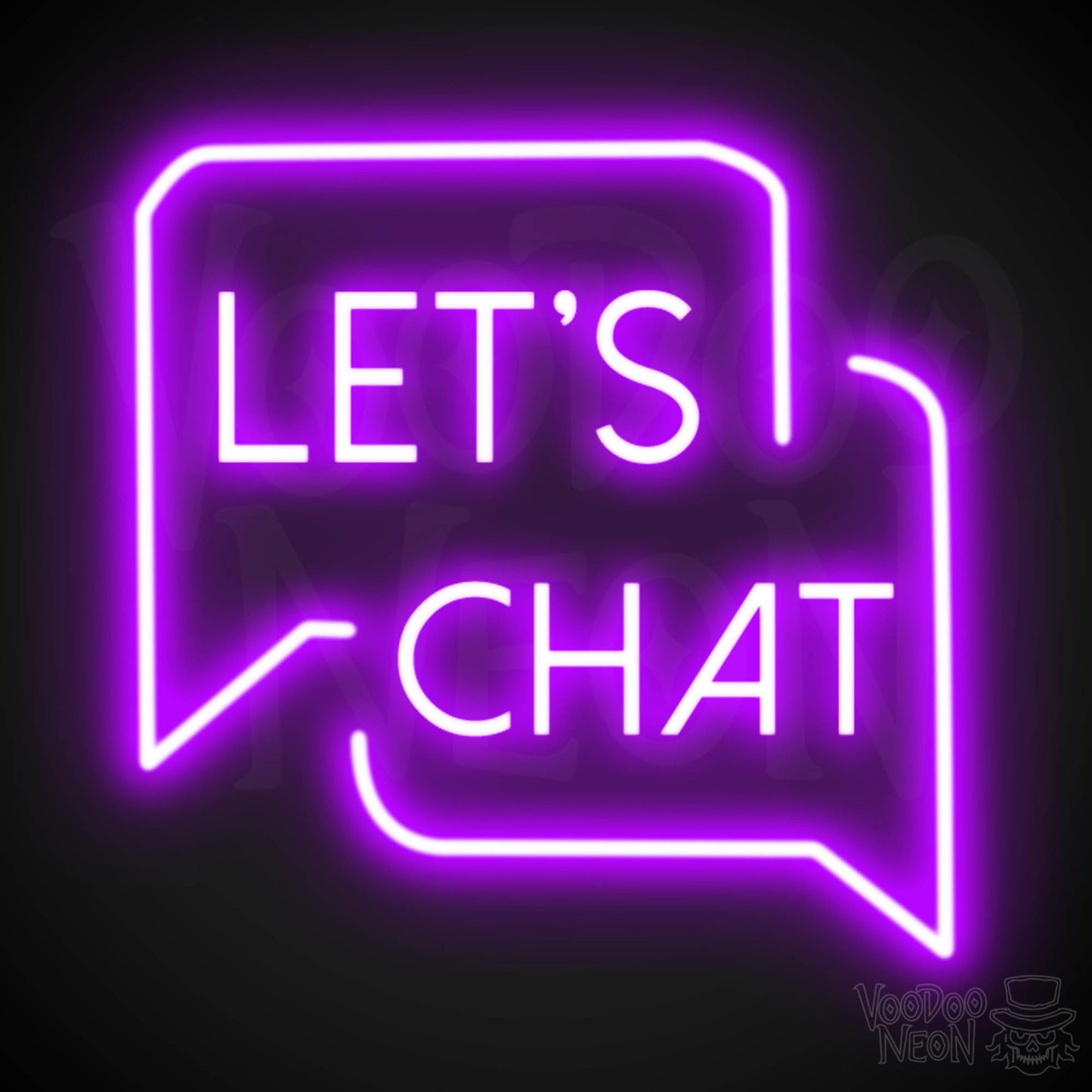 Lets Chat Neon Sign - Neon Lets Chat Sign - Color Purple