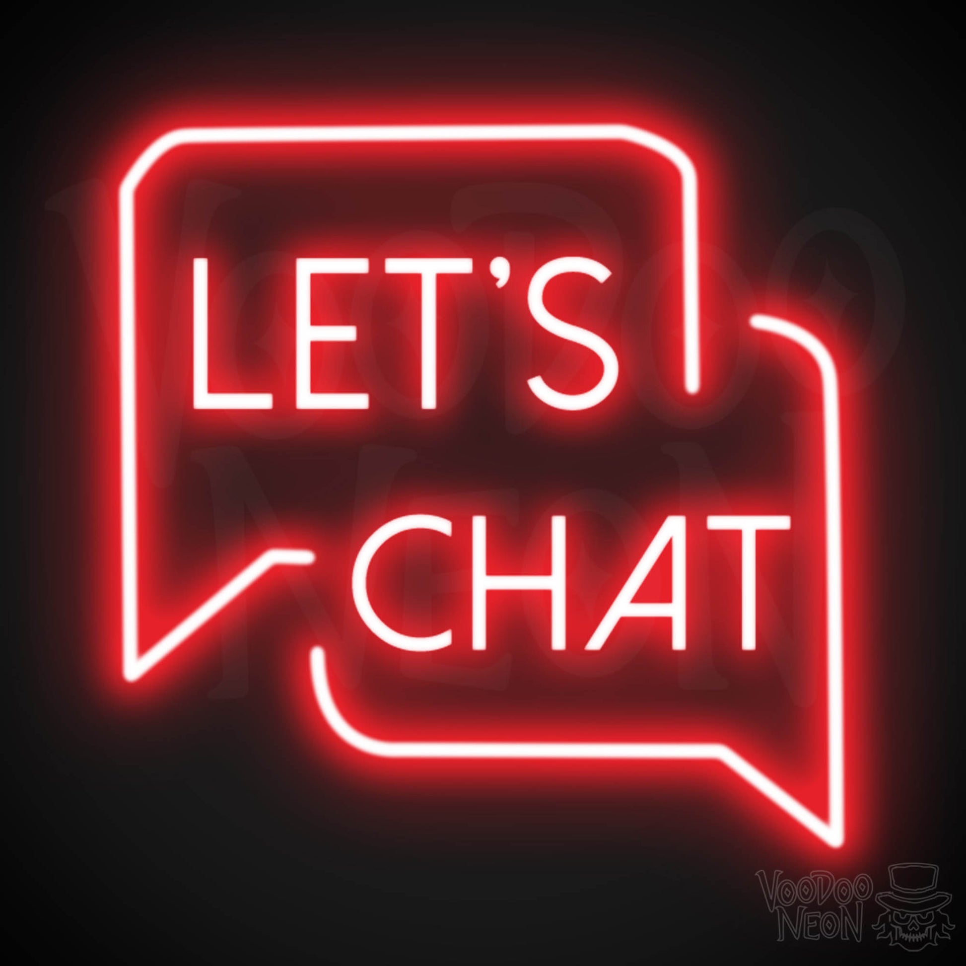 Lets Chat Neon Sign - Neon Lets Chat Sign - Color Red