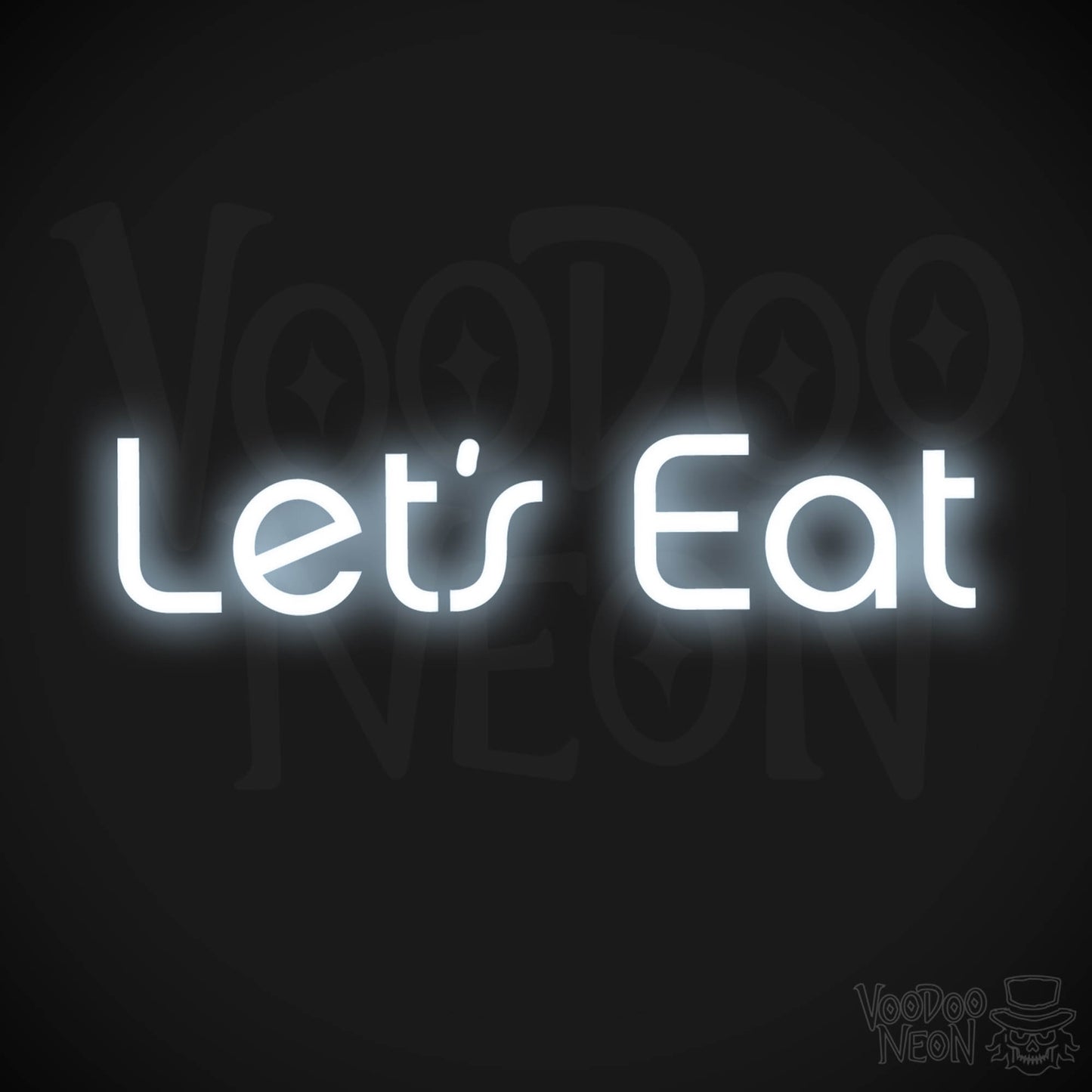 Lets Eat LED Neon - Cool White