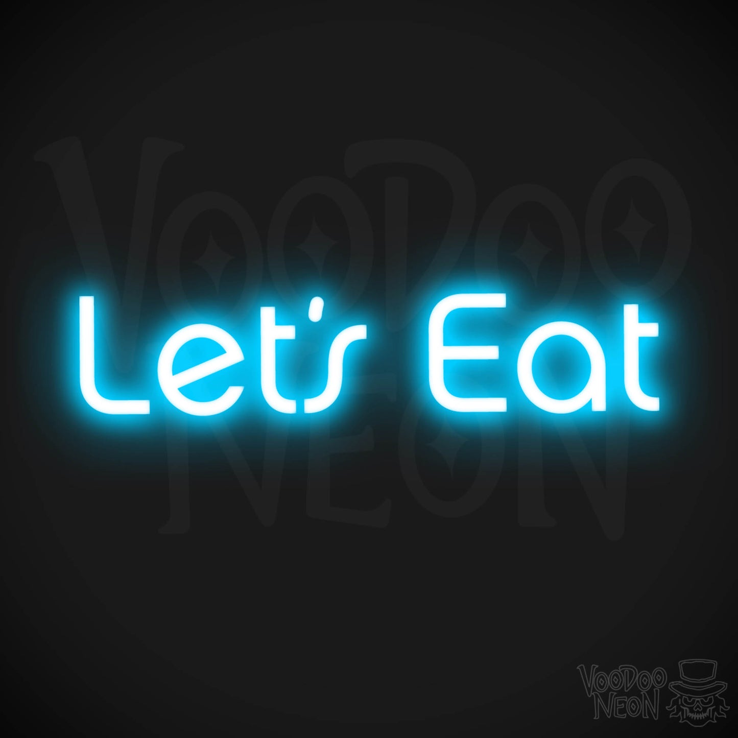 Lets Eat LED Neon - Dark Blue