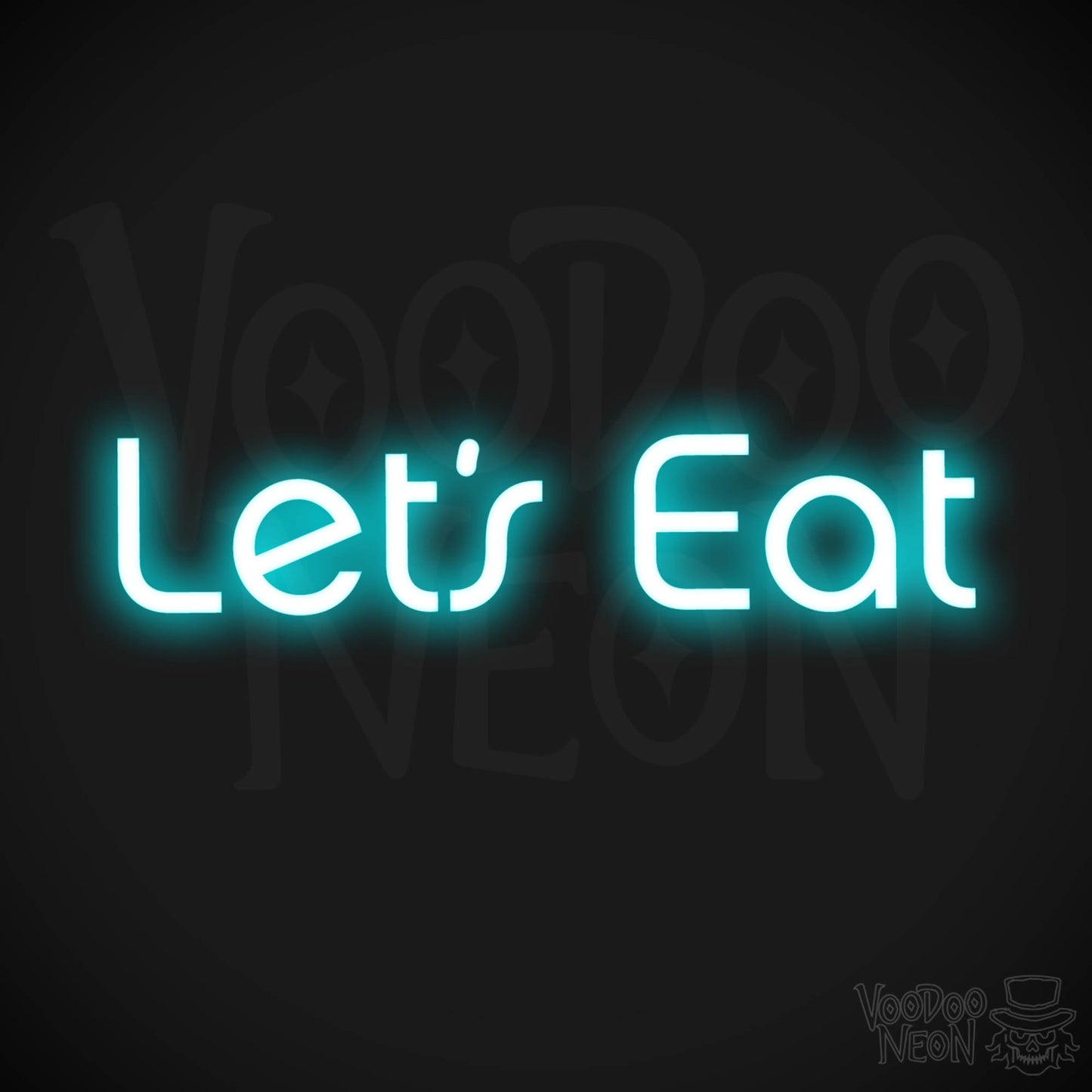 Lets Eat LED Neon - Ice Blue