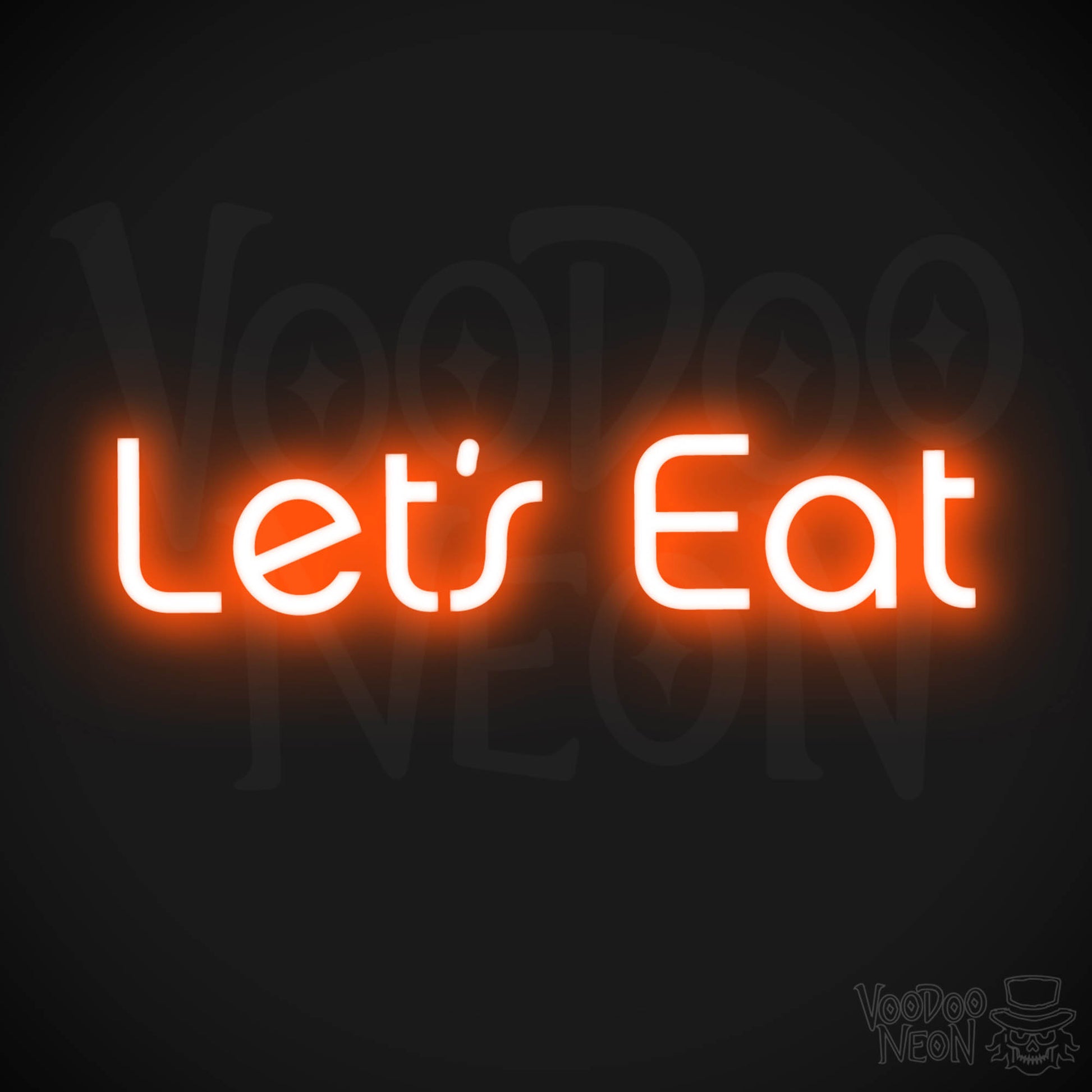 Lets Eat LED Neon - Orange