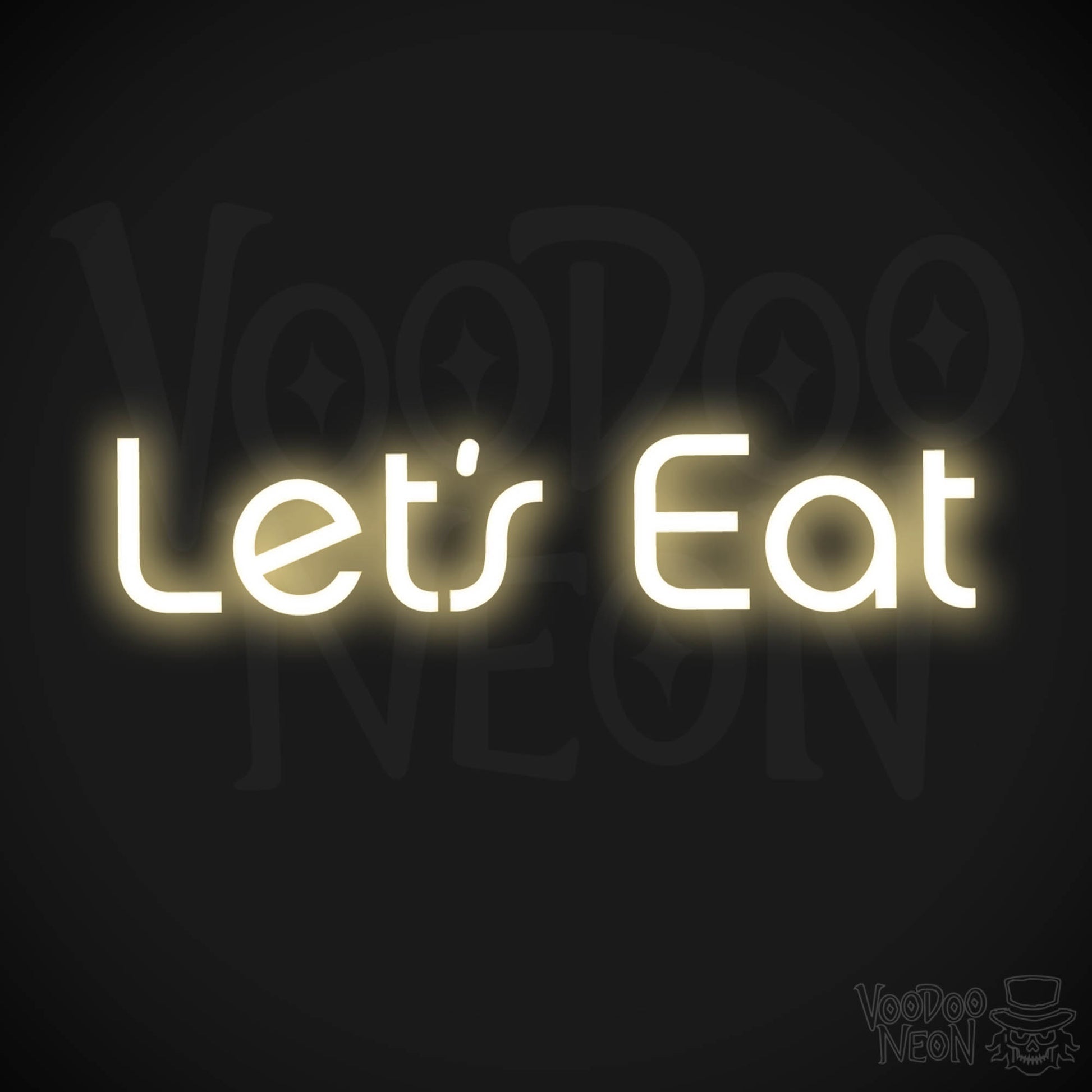 Lets Eat LED Neon - Warm White