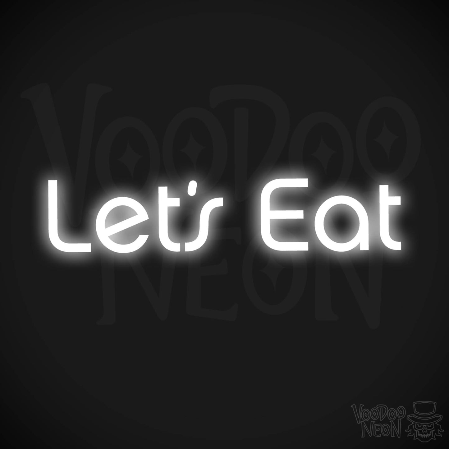 Lets Eat LED Neon - White