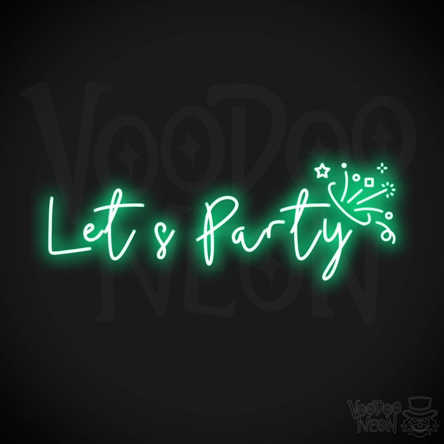Let's Party Neon Sign - Neon Let's Party Sign - Bar LED Sign - Color Green