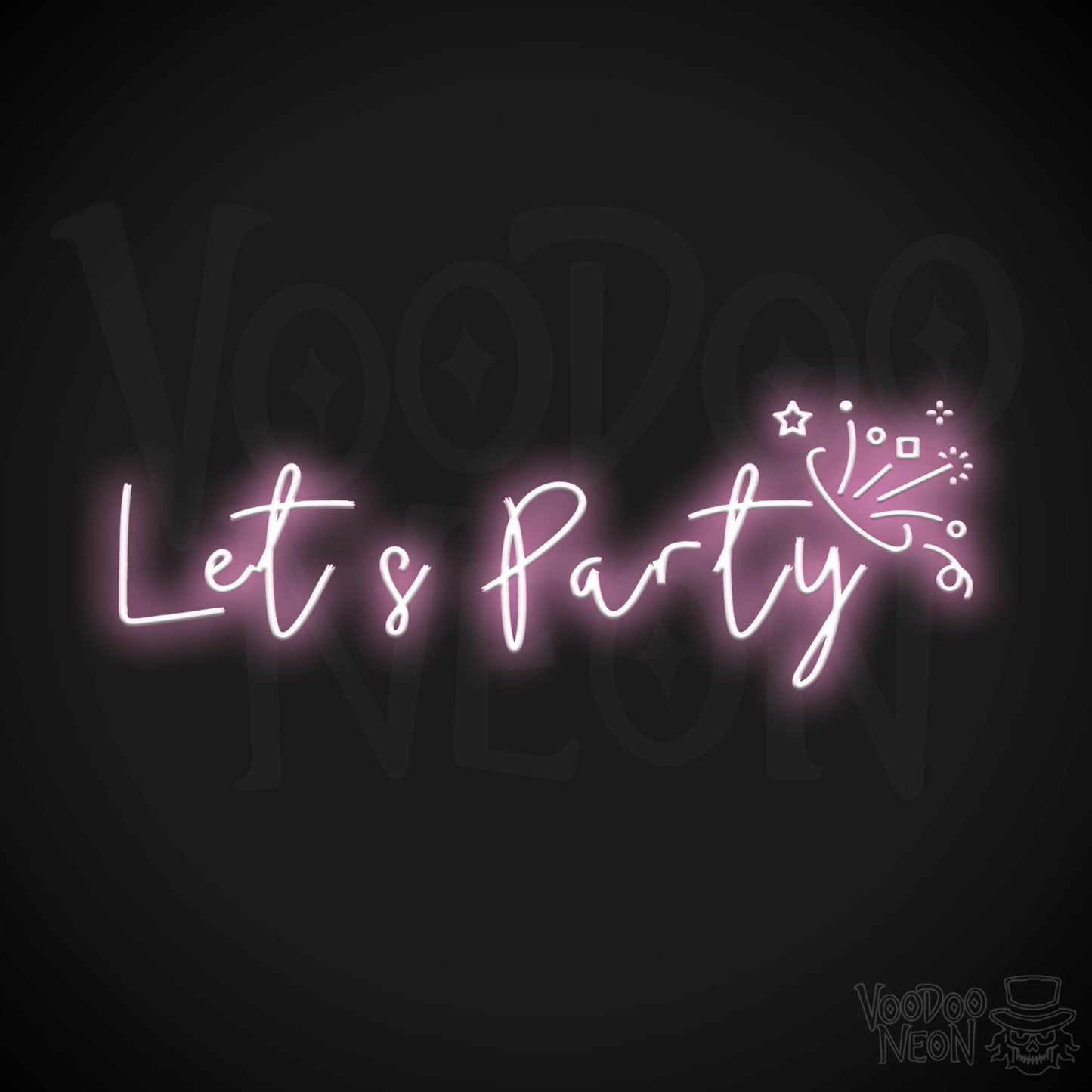 Let's Party Neon Sign - Neon Let's Party Sign - Bar LED Sign - Color Light Pink