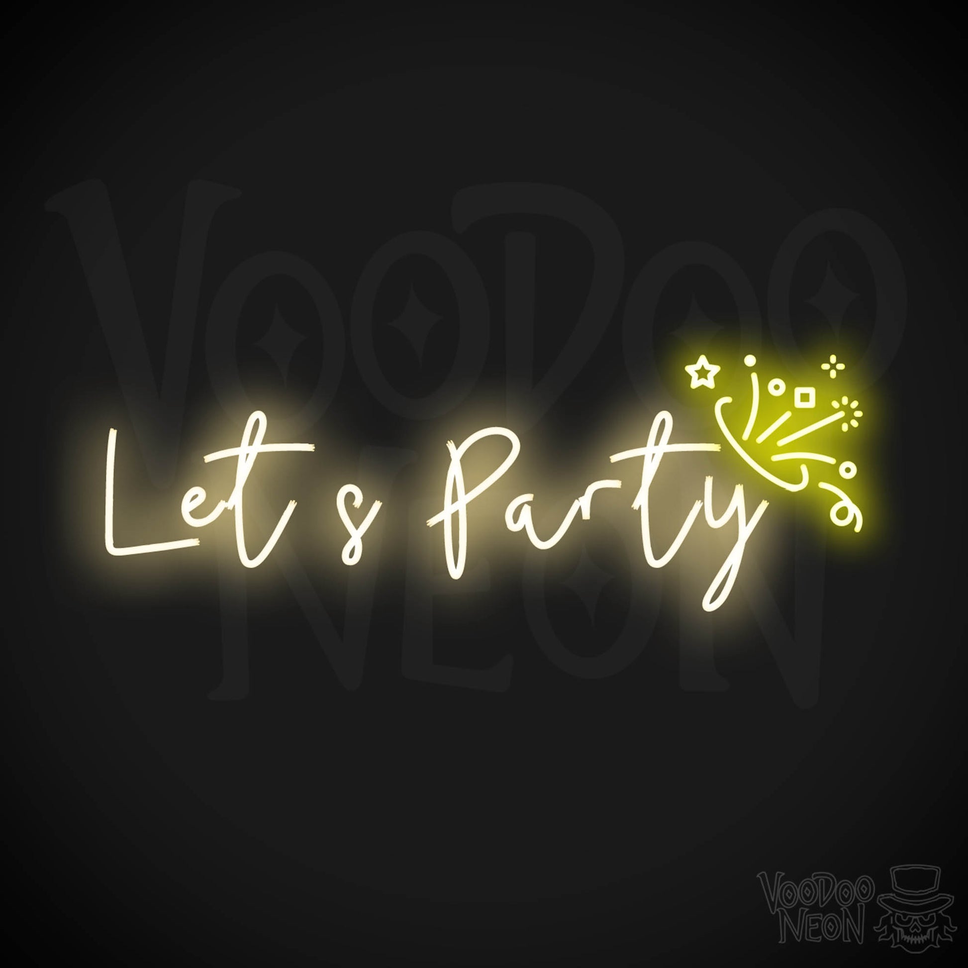 Let's Party Neon Sign - Neon Let's Party Sign - Bar LED Sign - Color Multi-Color