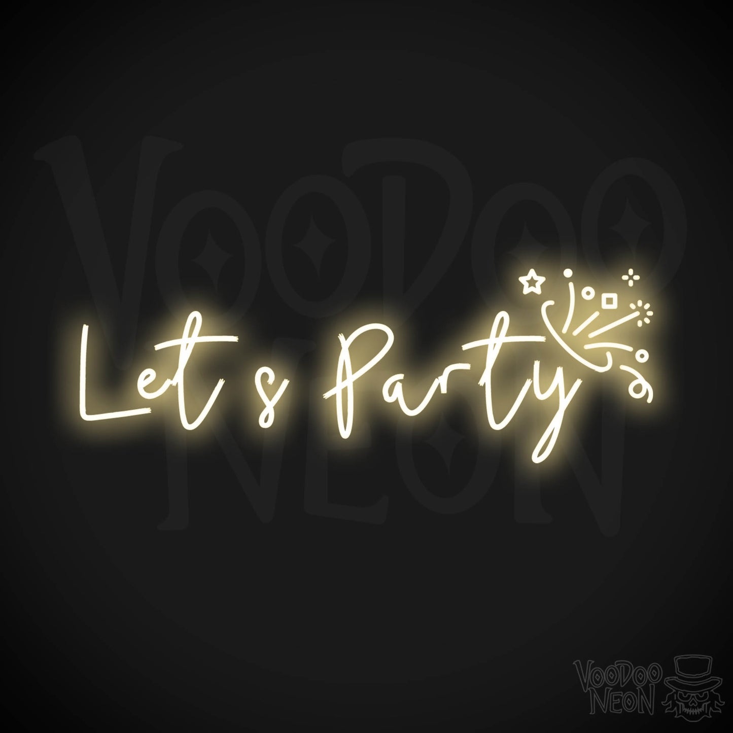 Let's Party Neon Sign - Neon Let's Party Sign - Bar LED Sign - Color Warm White