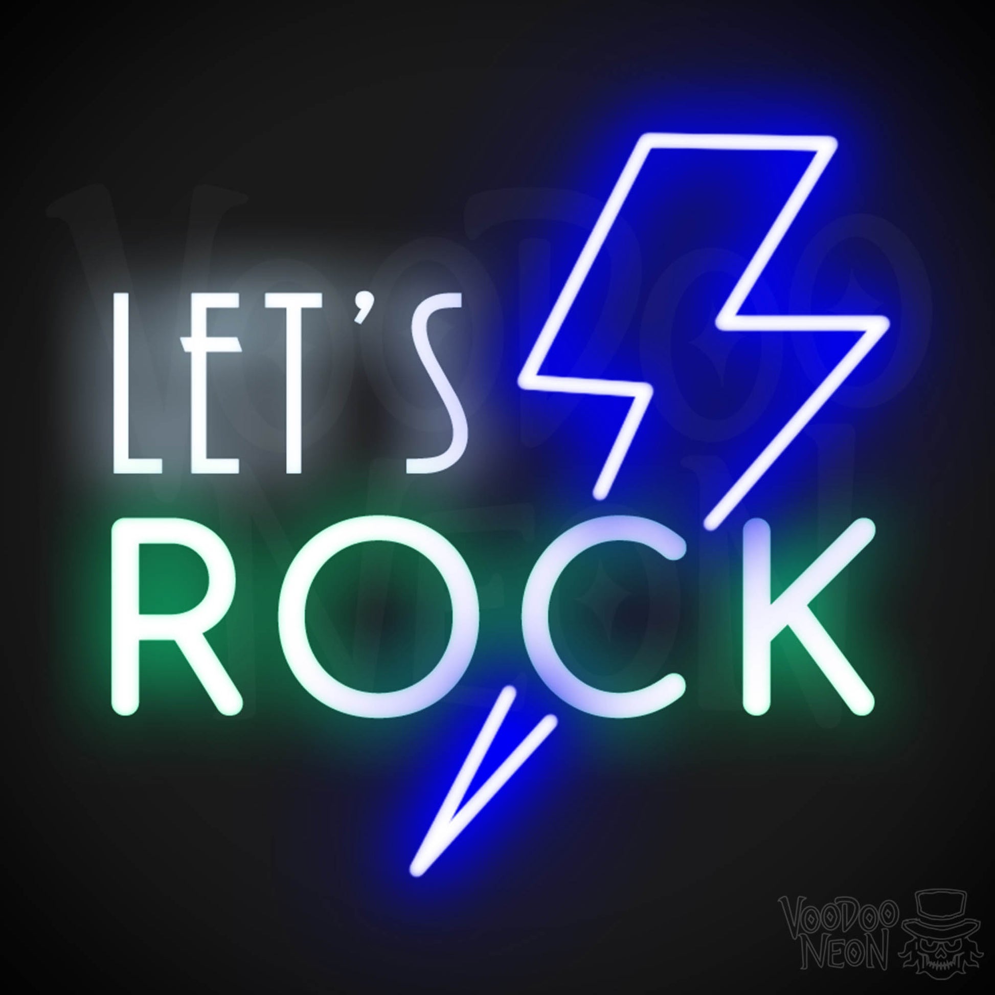 Let's Rock Neon Sign - Let's Rock LED Light Up Sign - Color Multi-Color