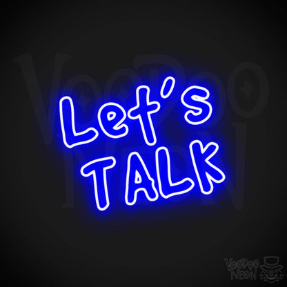 Lets Talk Neon Sign - Lets Talk Sign - Neon Wall Art - Color Dark Blue