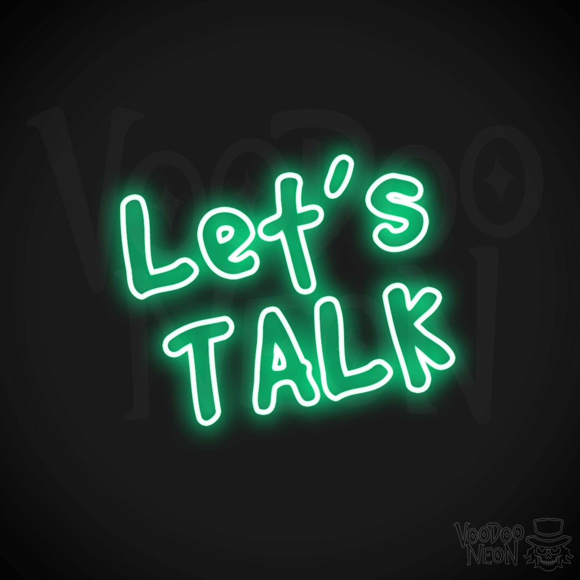 Lets Talk Neon Sign - Lets Talk Sign - Neon Wall Art - Color Green