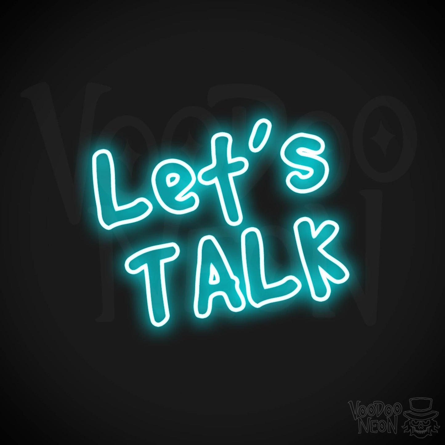 Lets Talk Neon Sign - Lets Talk Sign - Neon Wall Art - Color Ice Blue