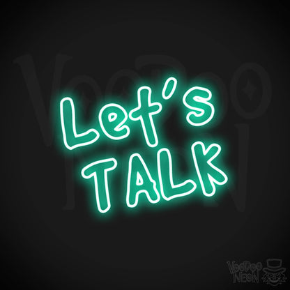 Lets Talk Neon Sign - Lets Talk Sign - Neon Wall Art - Color Light Green