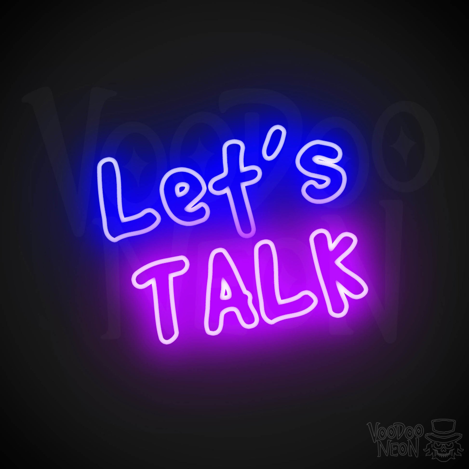 Lets Talk Neon Sign - Lets Talk Sign - Neon Wall Art - Color Multi-Color
