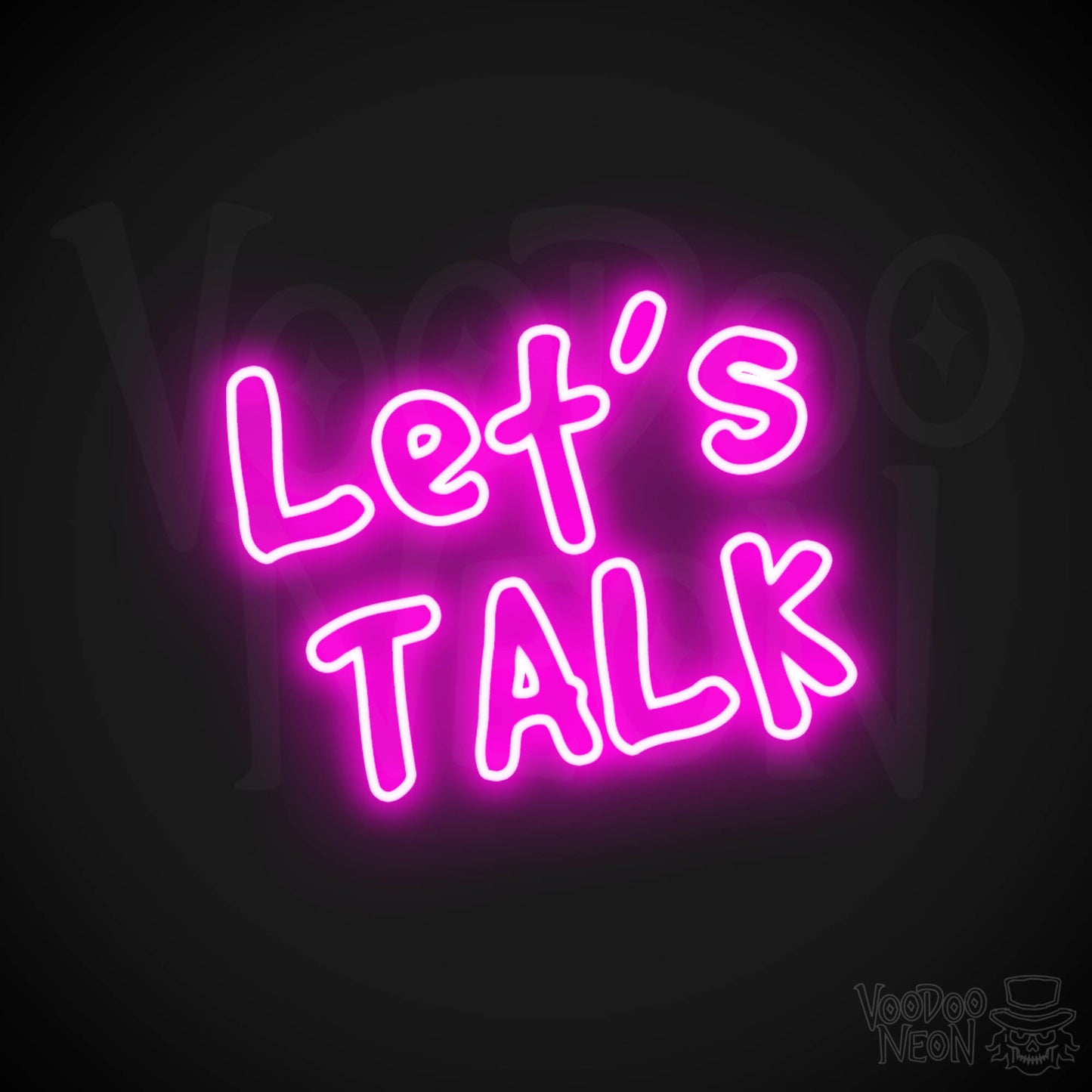 Lets Talk Neon Sign - Lets Talk Sign - Neon Wall Art - Color Pink