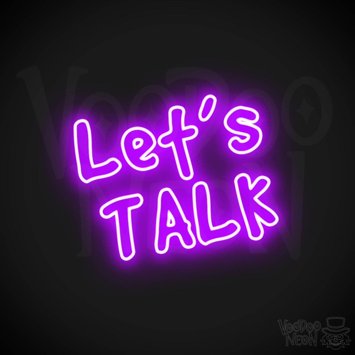 Lets Talk Neon Sign - Lets Talk Sign - Neon Wall Art - Color Purple