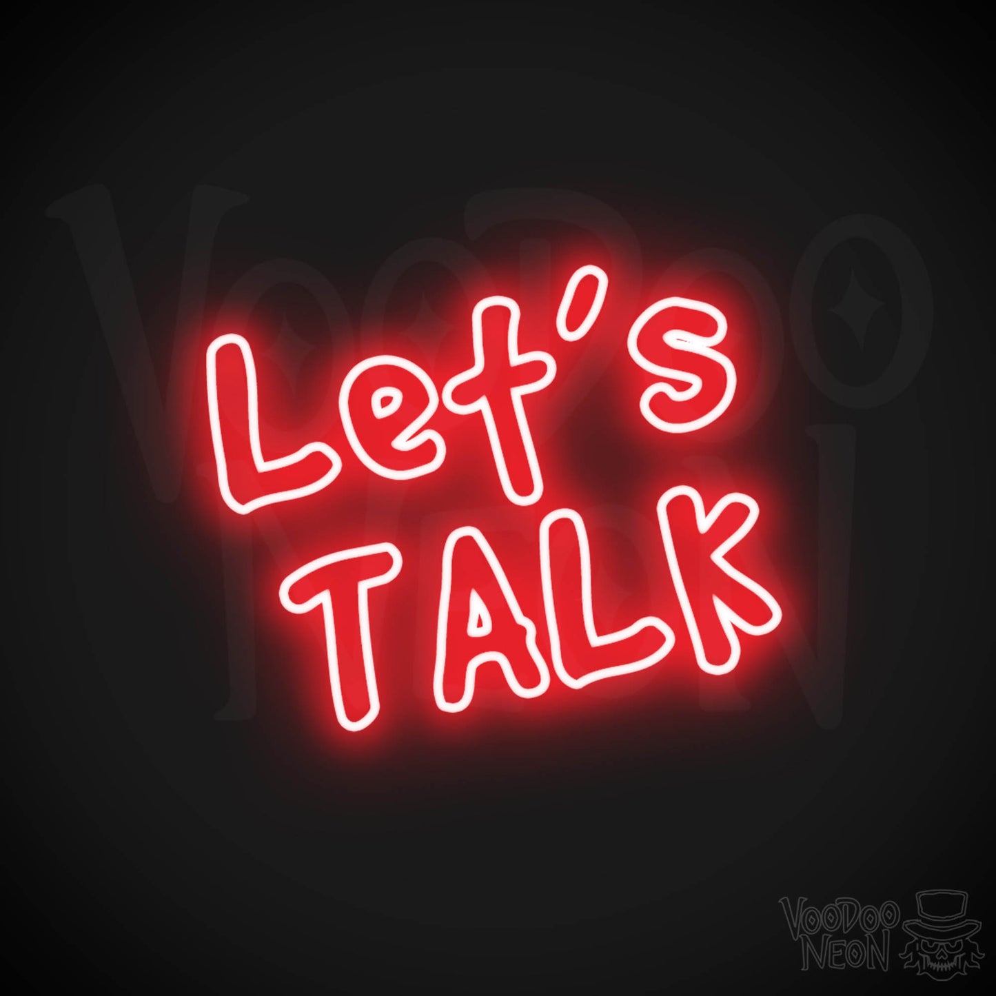 Lets Talk Neon Sign - Lets Talk Sign - Neon Wall Art - Color Red
