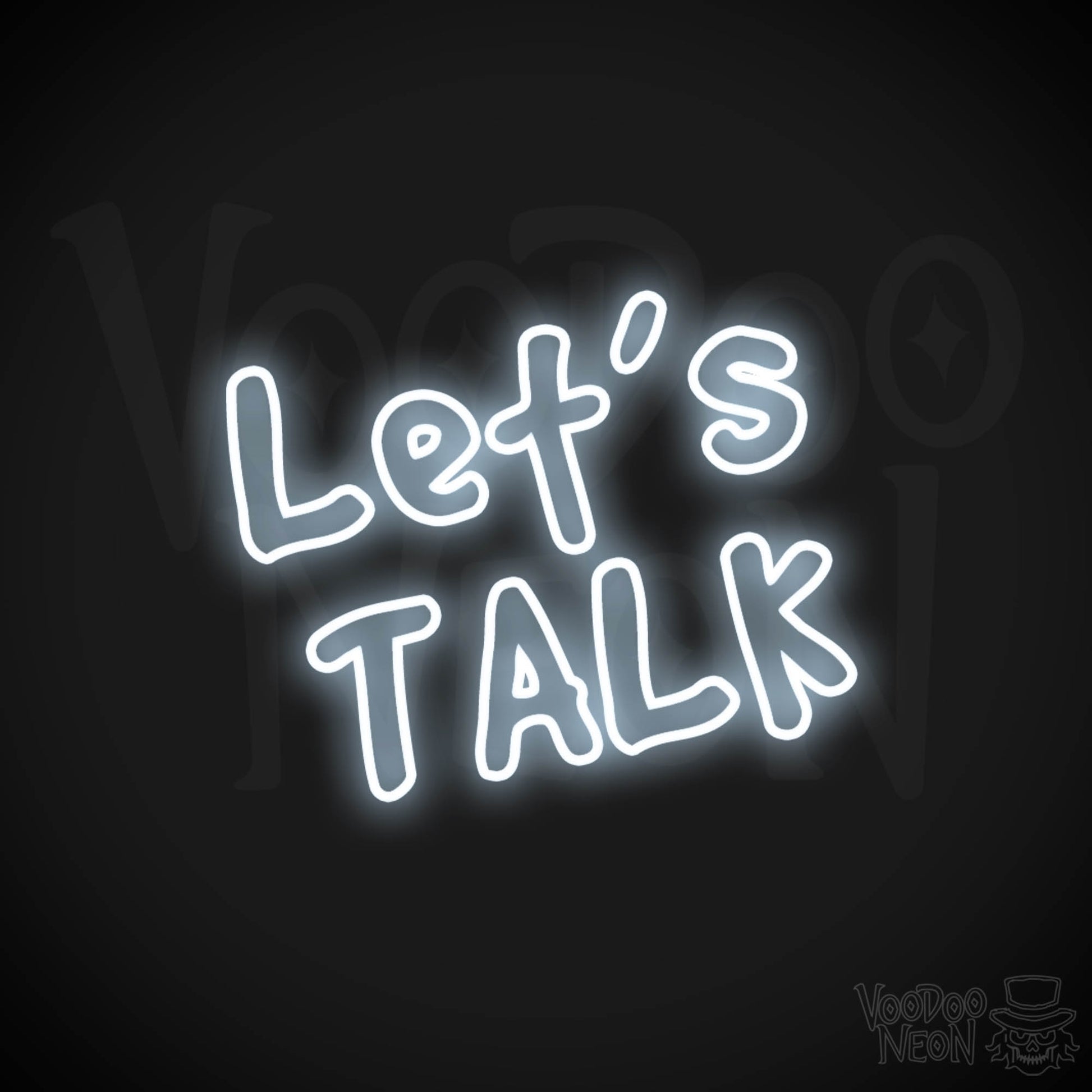 Lets Talk Neon Sign - Lets Talk Sign - Neon Wall Art - Color White