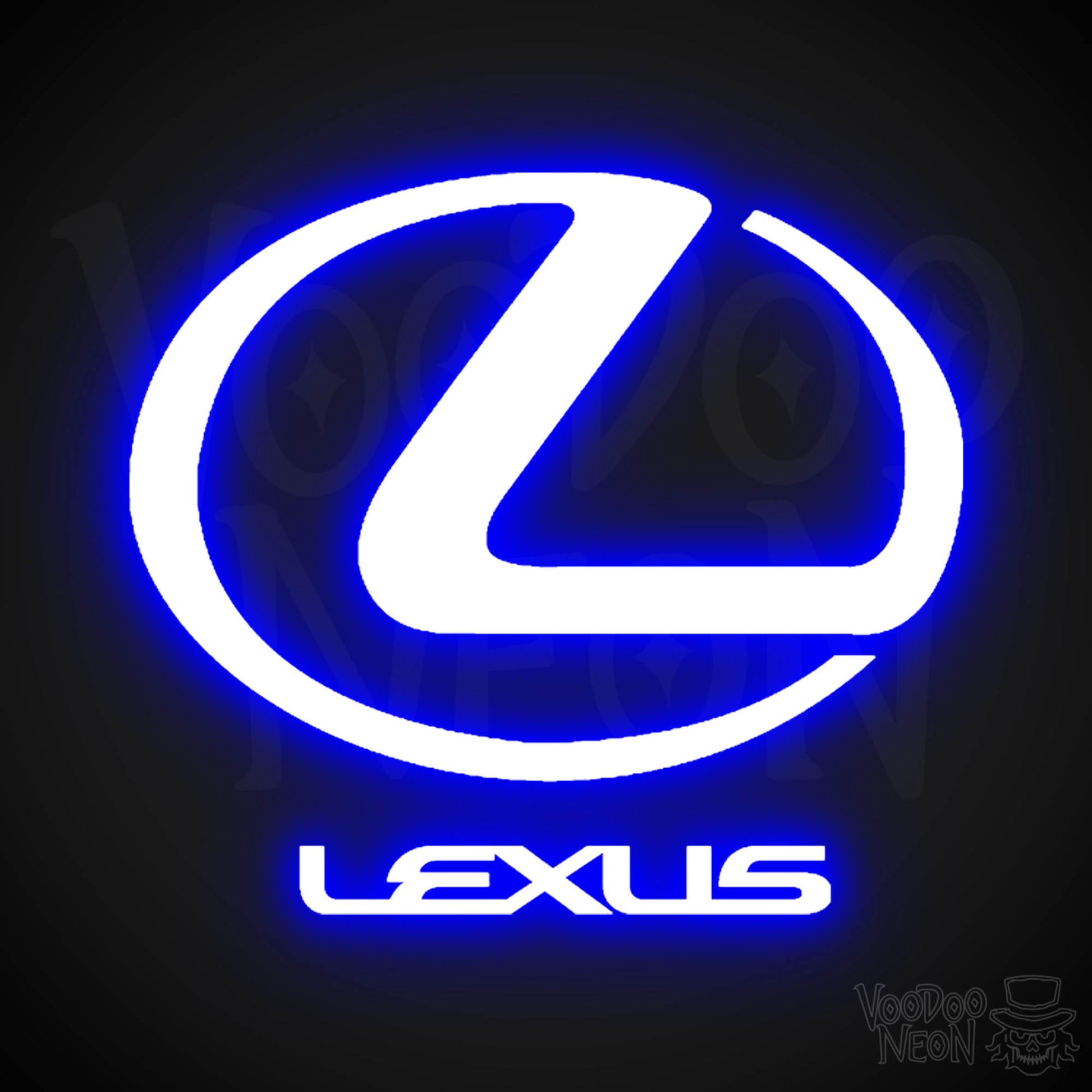 Lexus Neon Sign - Neon Lexus Sign - Lexus Logo Wall Art - Color Dark Blue