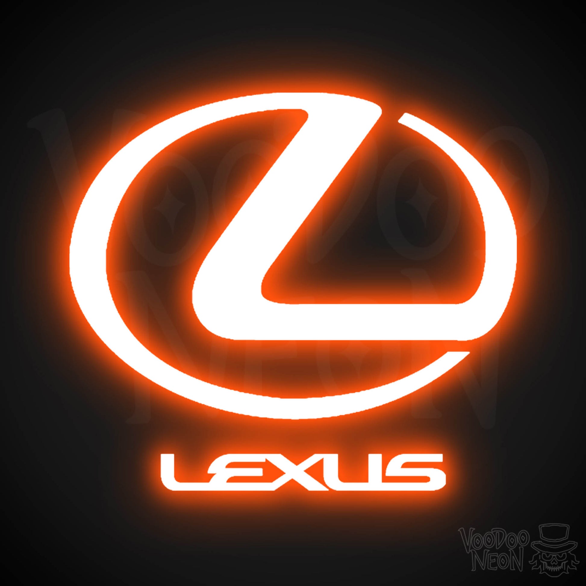 Lexus Neon Sign - Neon Lexus Sign - Lexus Logo Wall Art - Color Orange