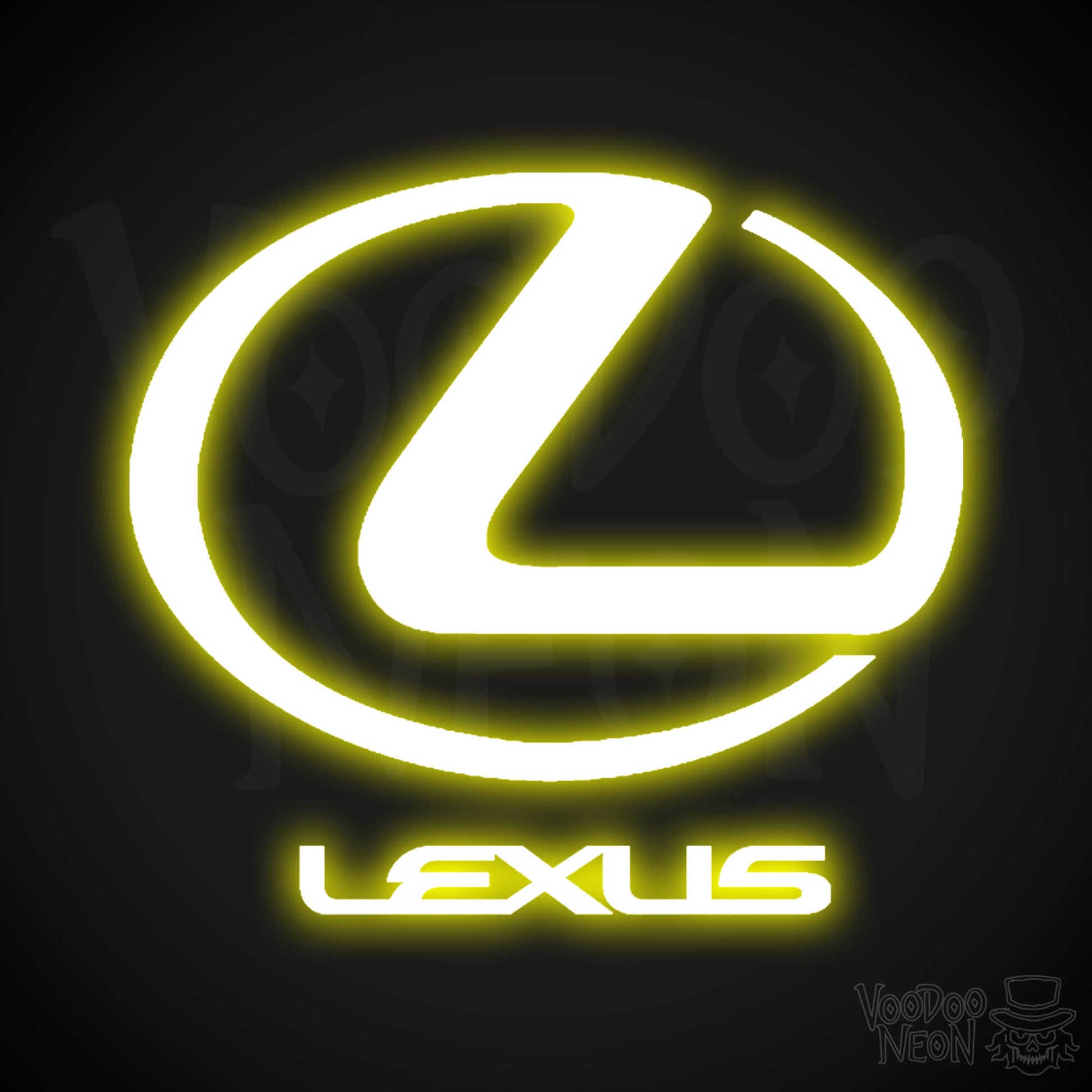 Lexus Neon Sign - Neon Lexus Sign - Lexus Logo Wall Art - Color Yellow