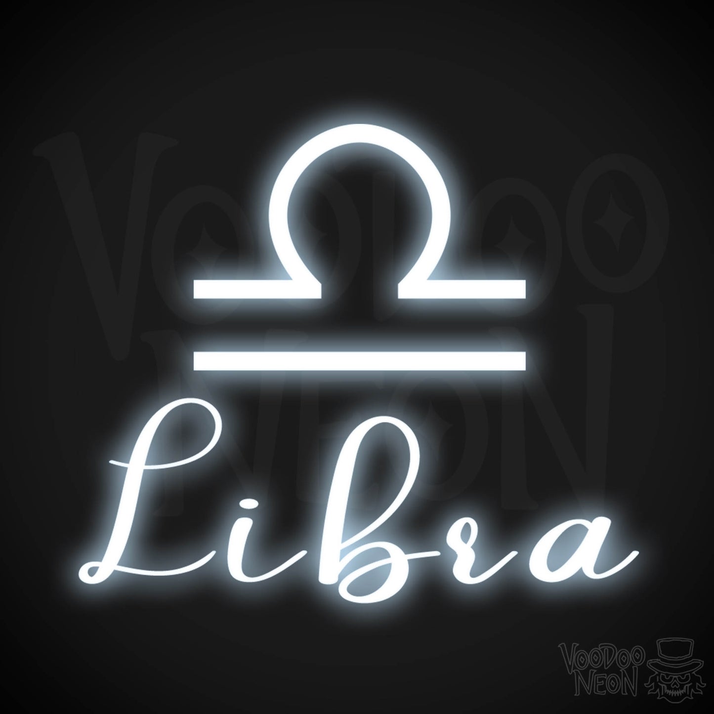 Libra Neon Sign - Neon Libra Sign - Libra Symbol - Neon Wall Art - Color Cool White